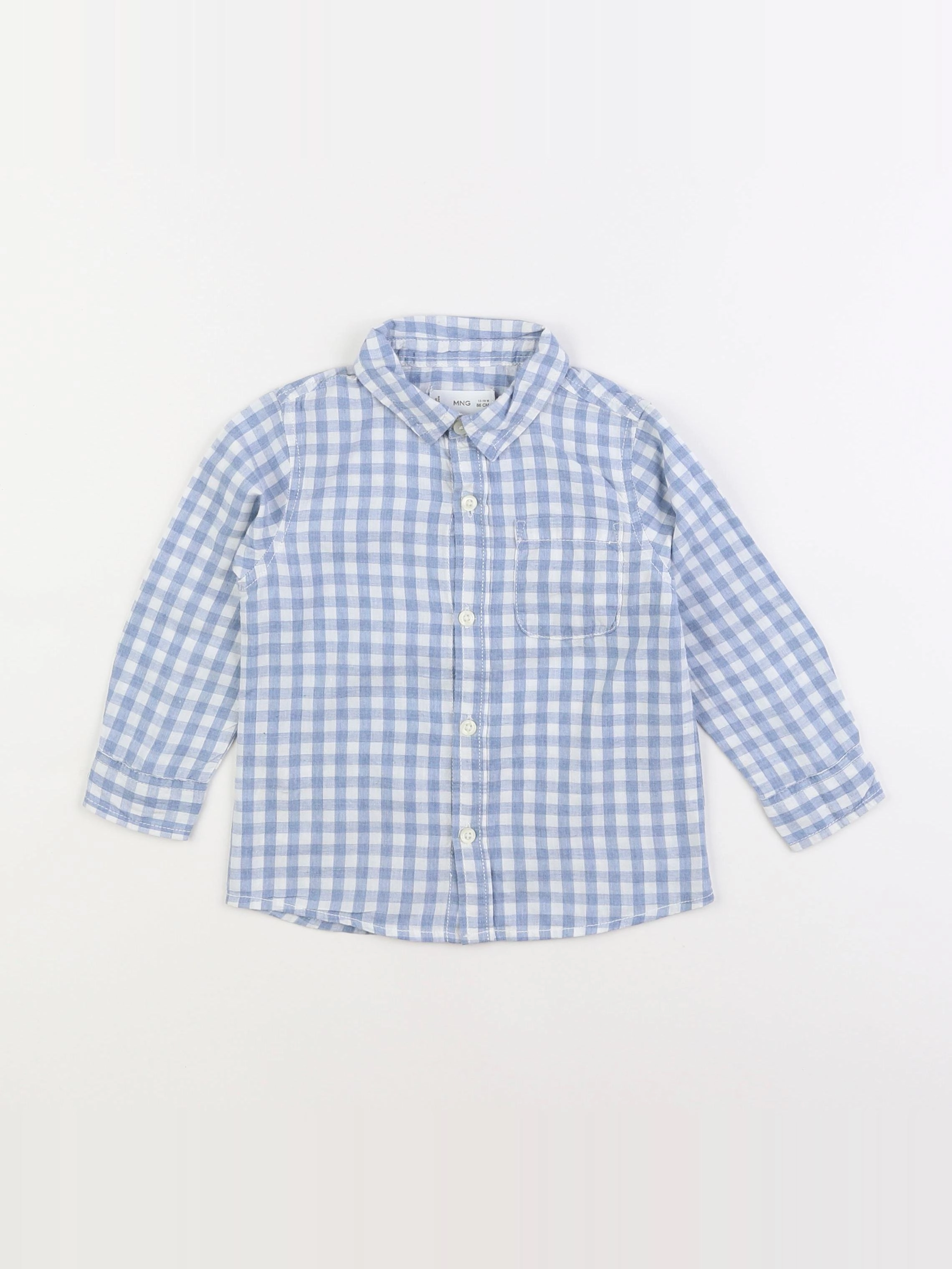 Mango - chemise bleu - 12/18 mois