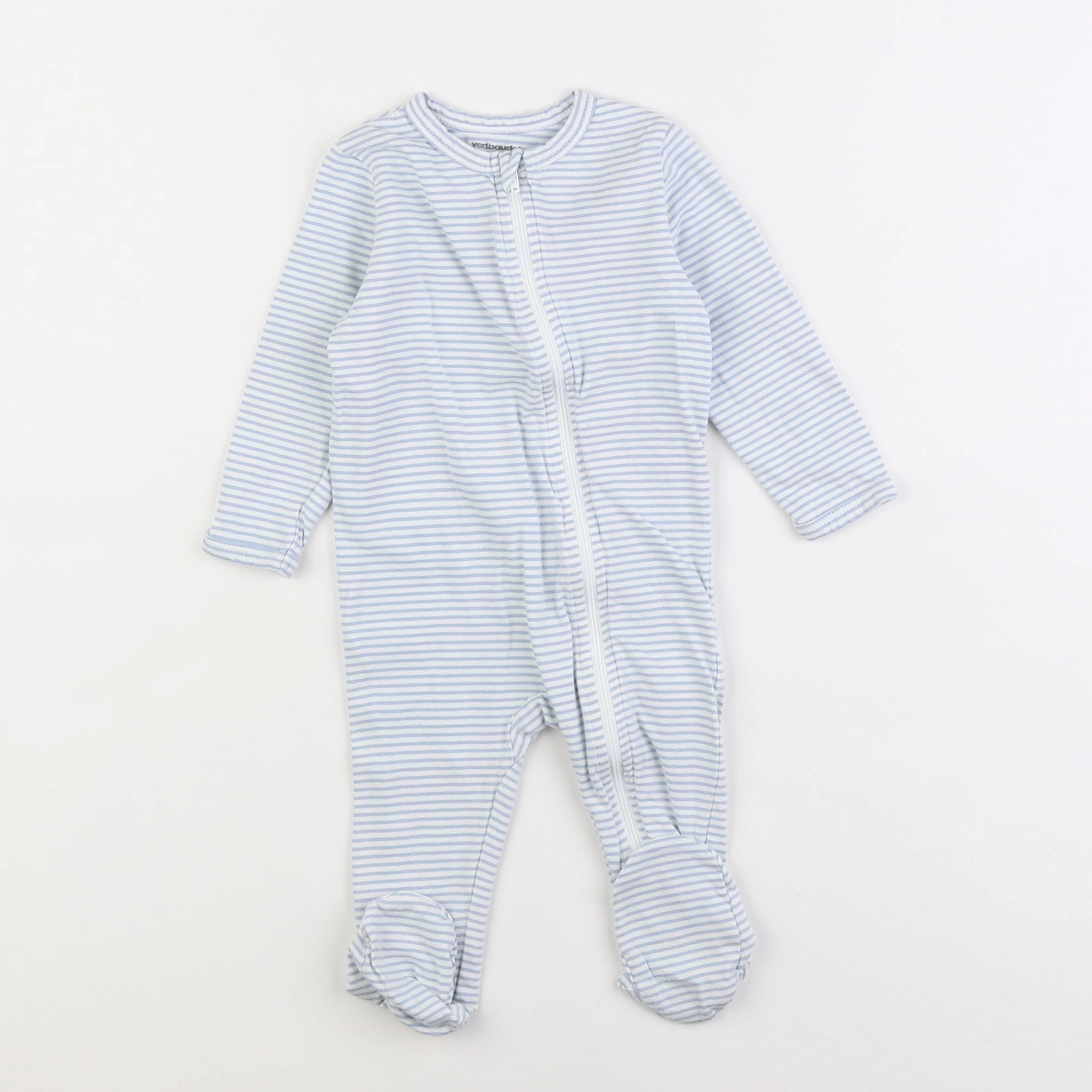 Vertbaudet - pyjama coton blanc, bleu - 9 mois