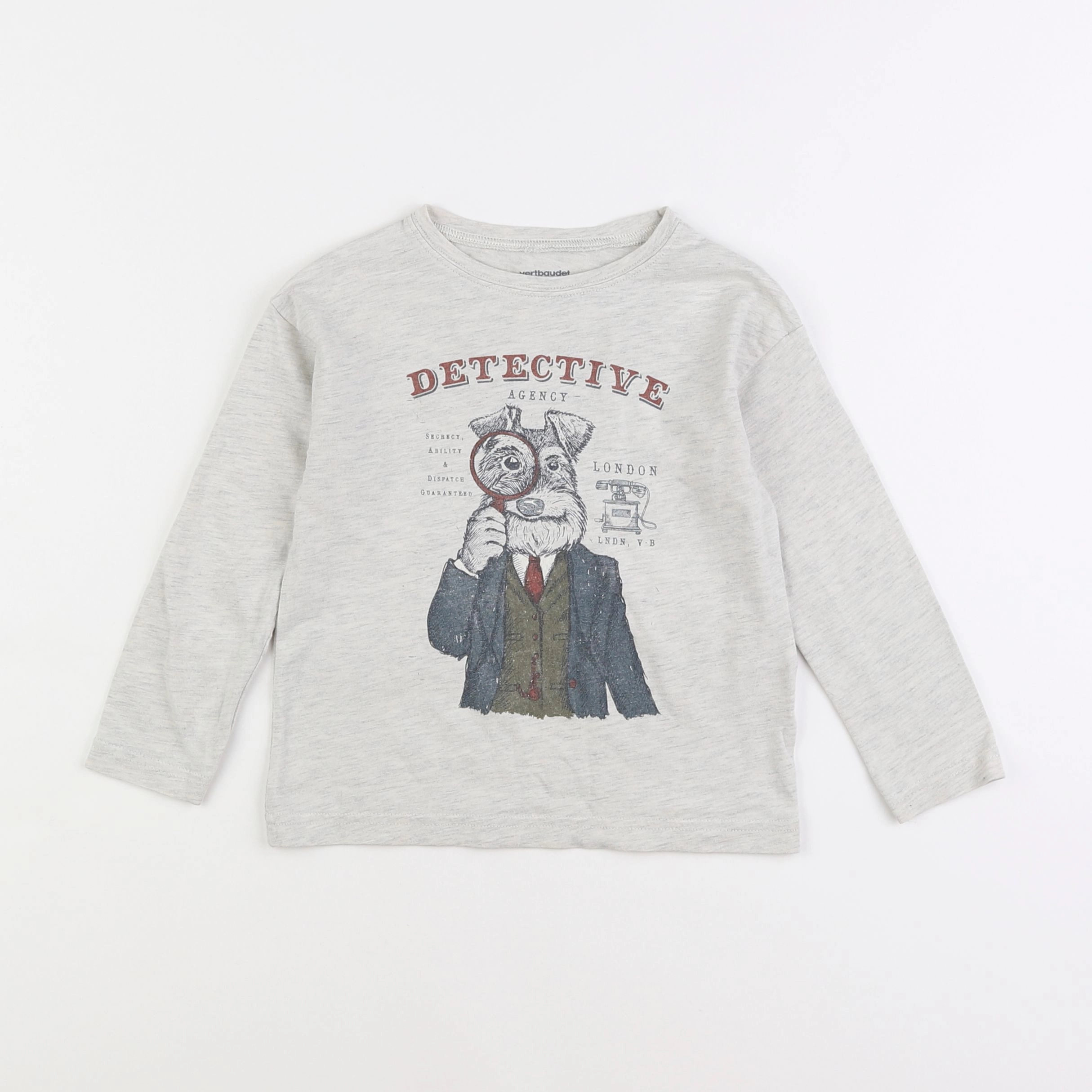 Vertbaudet - tee-shirt gris - 4 ans