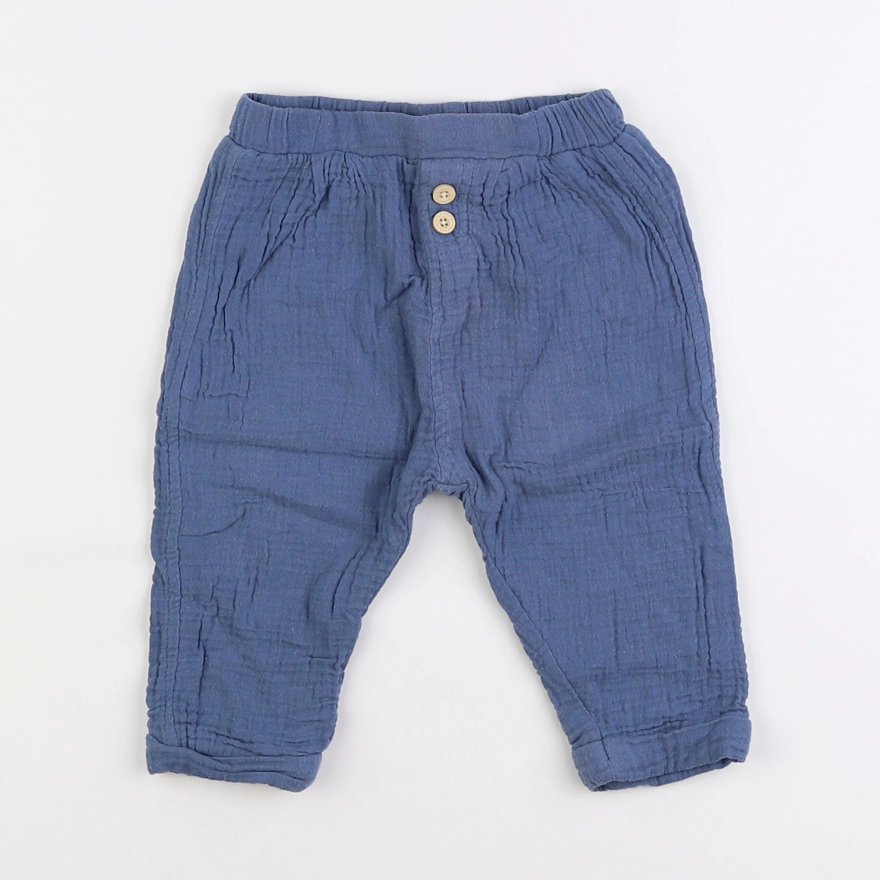 Vertbaudet - pantalon doublé bleu - 18 mois