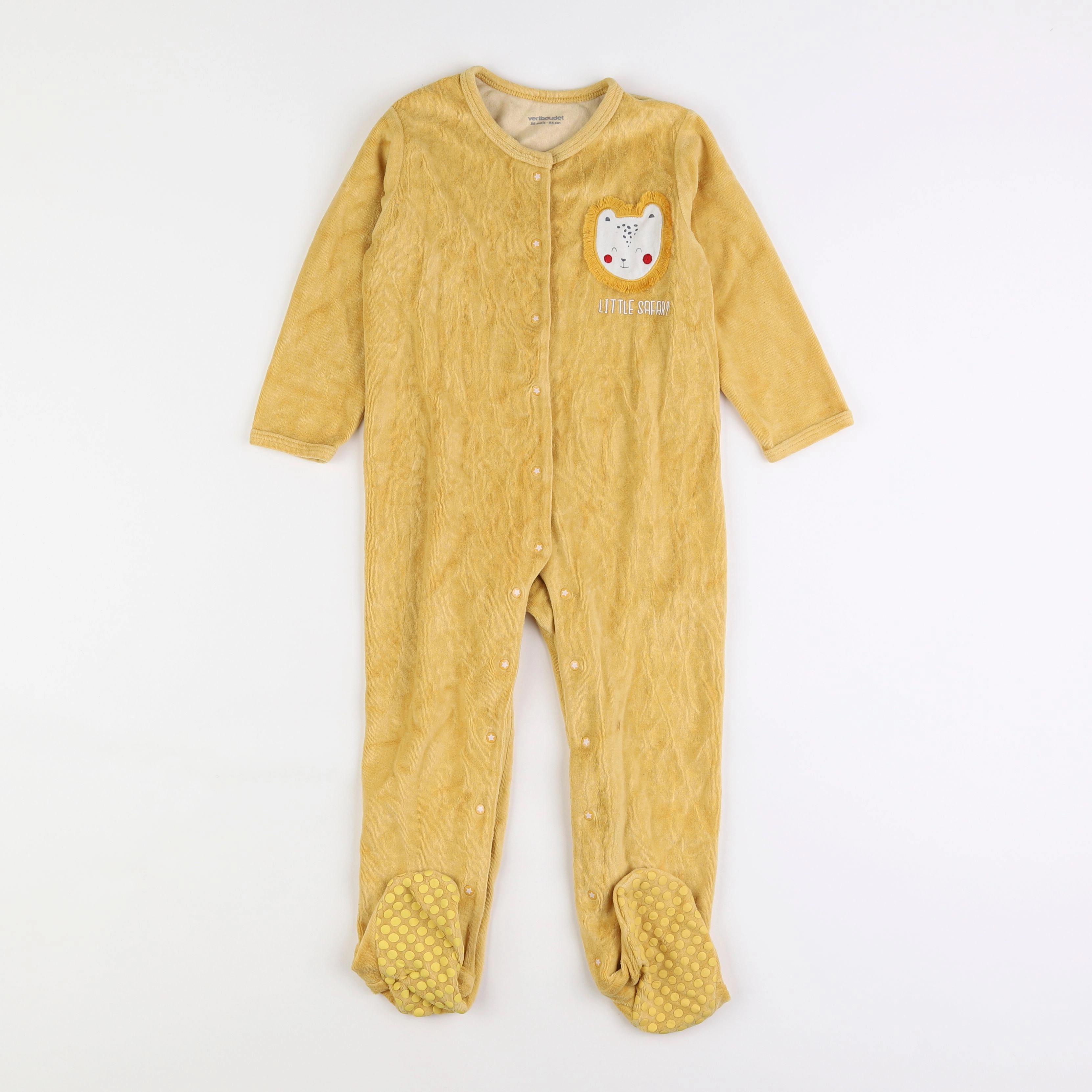 Vertbaudet - pyjama velours jaune - 3 ans