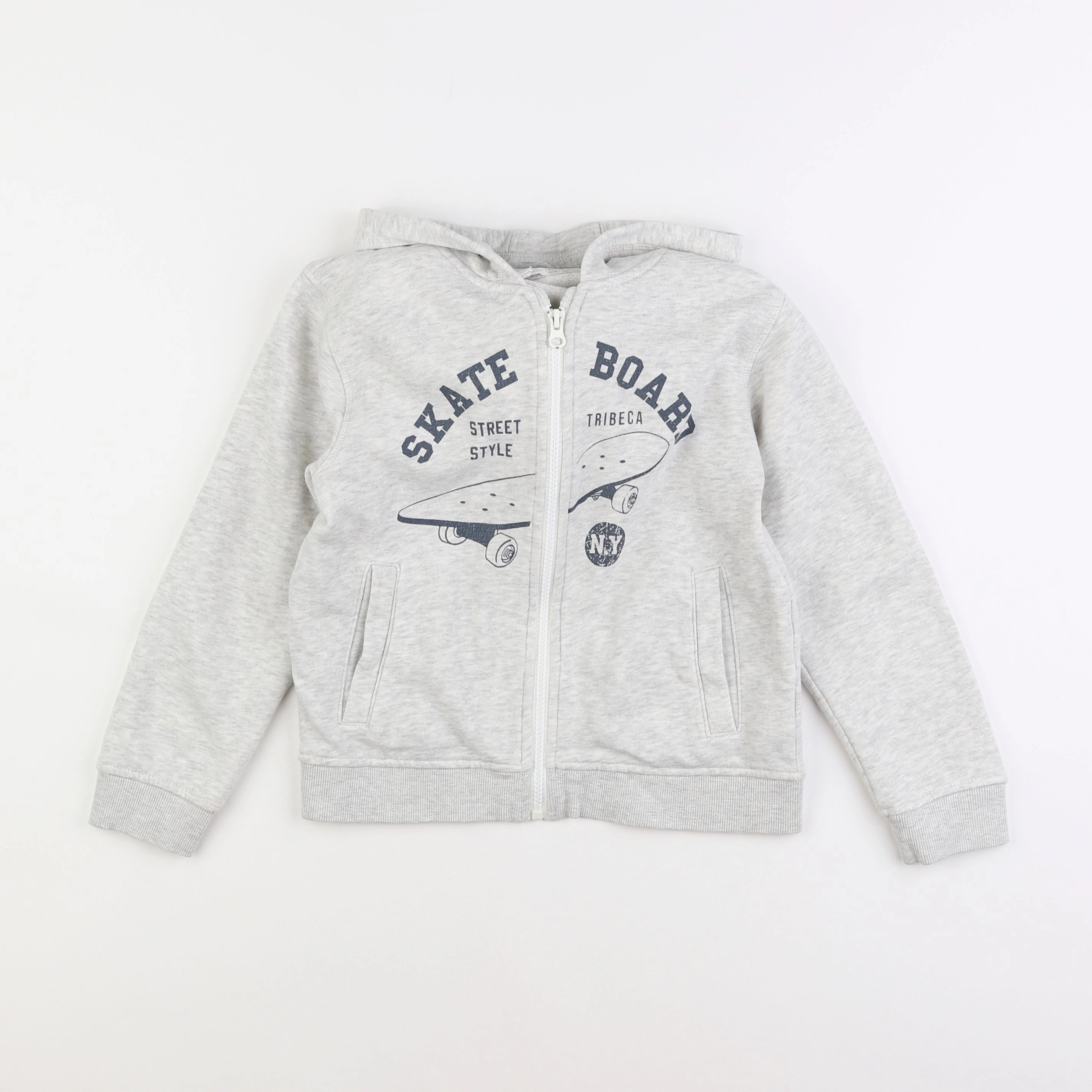 Vertbaudet - sweat gris - 8 ans