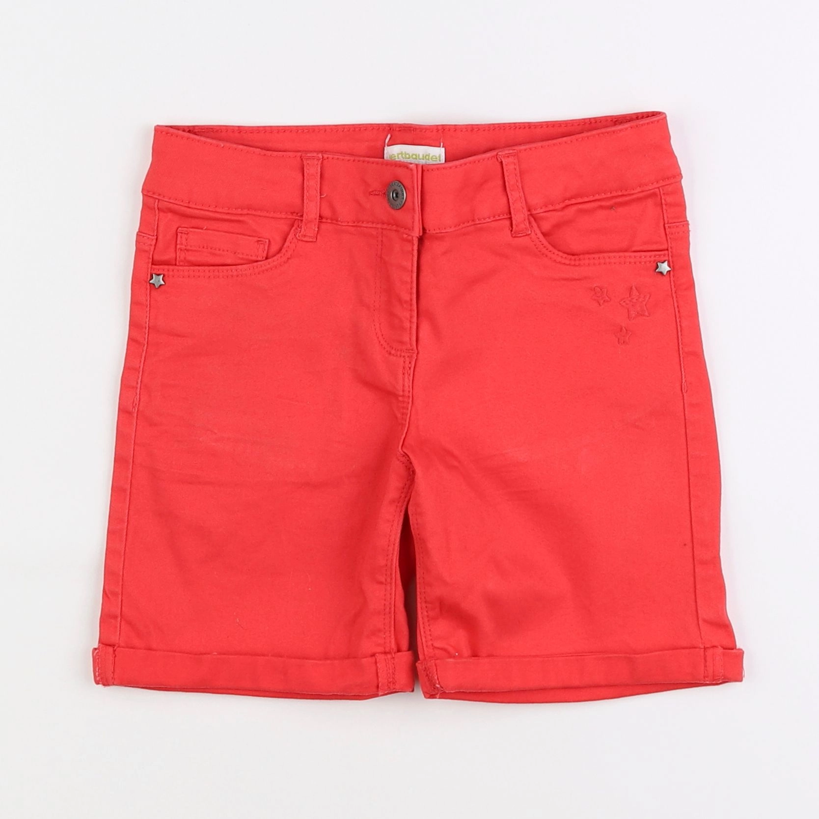 Vertbaudet - short rouge - 7 ans