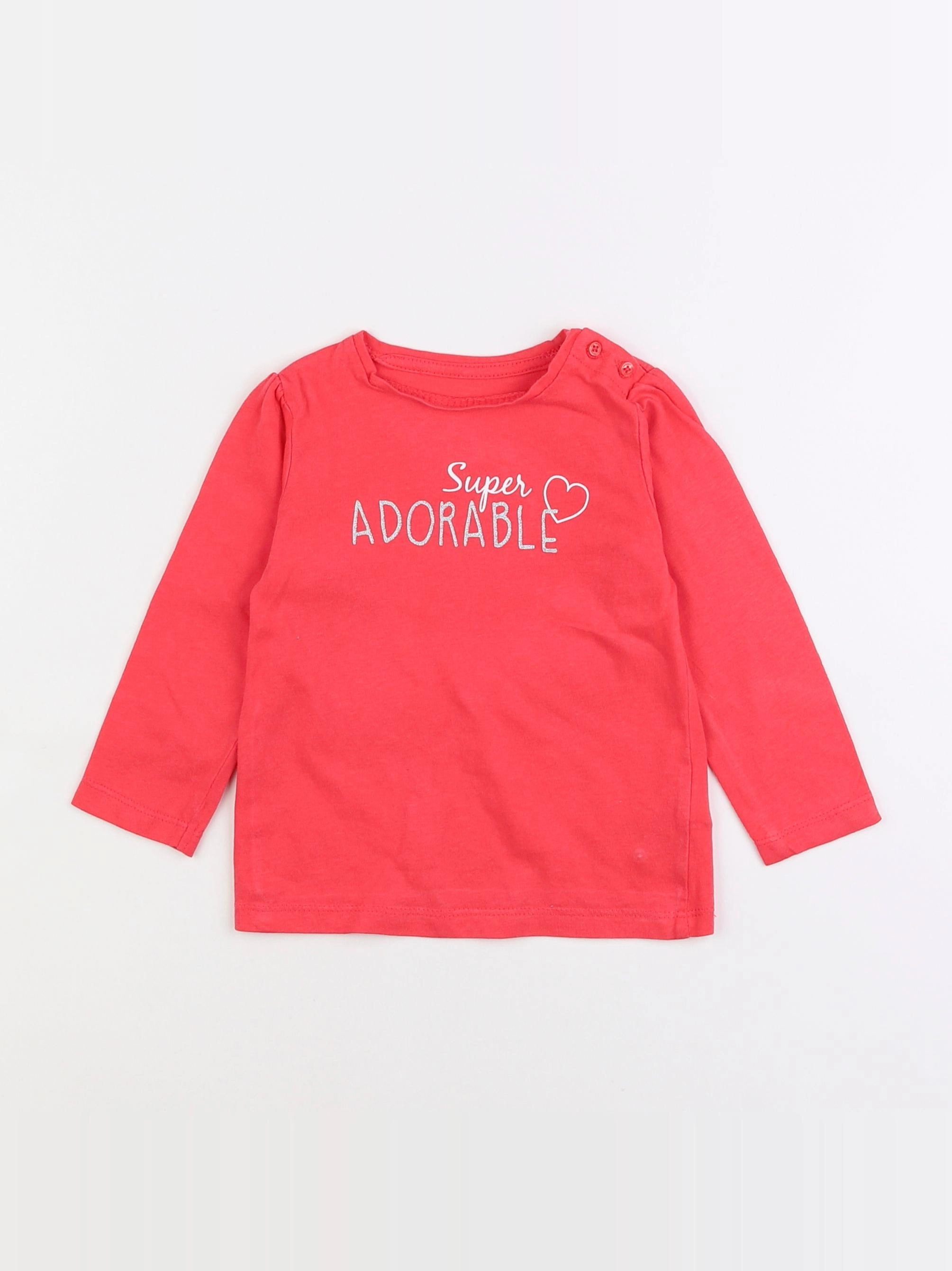 Vertbaudet - tee-shirt rose - 18 mois