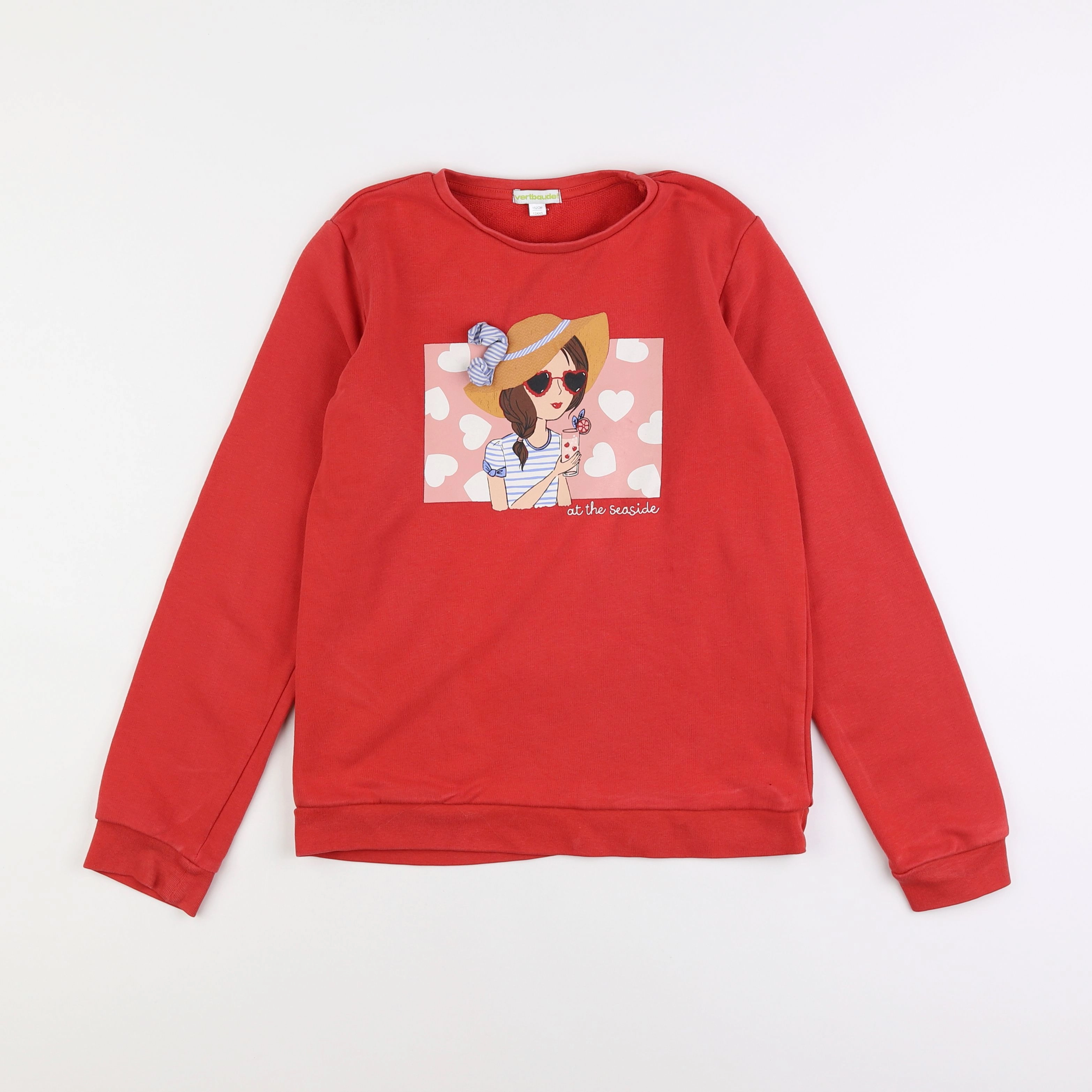 Vertbaudet - sweat rouge - 12 ans