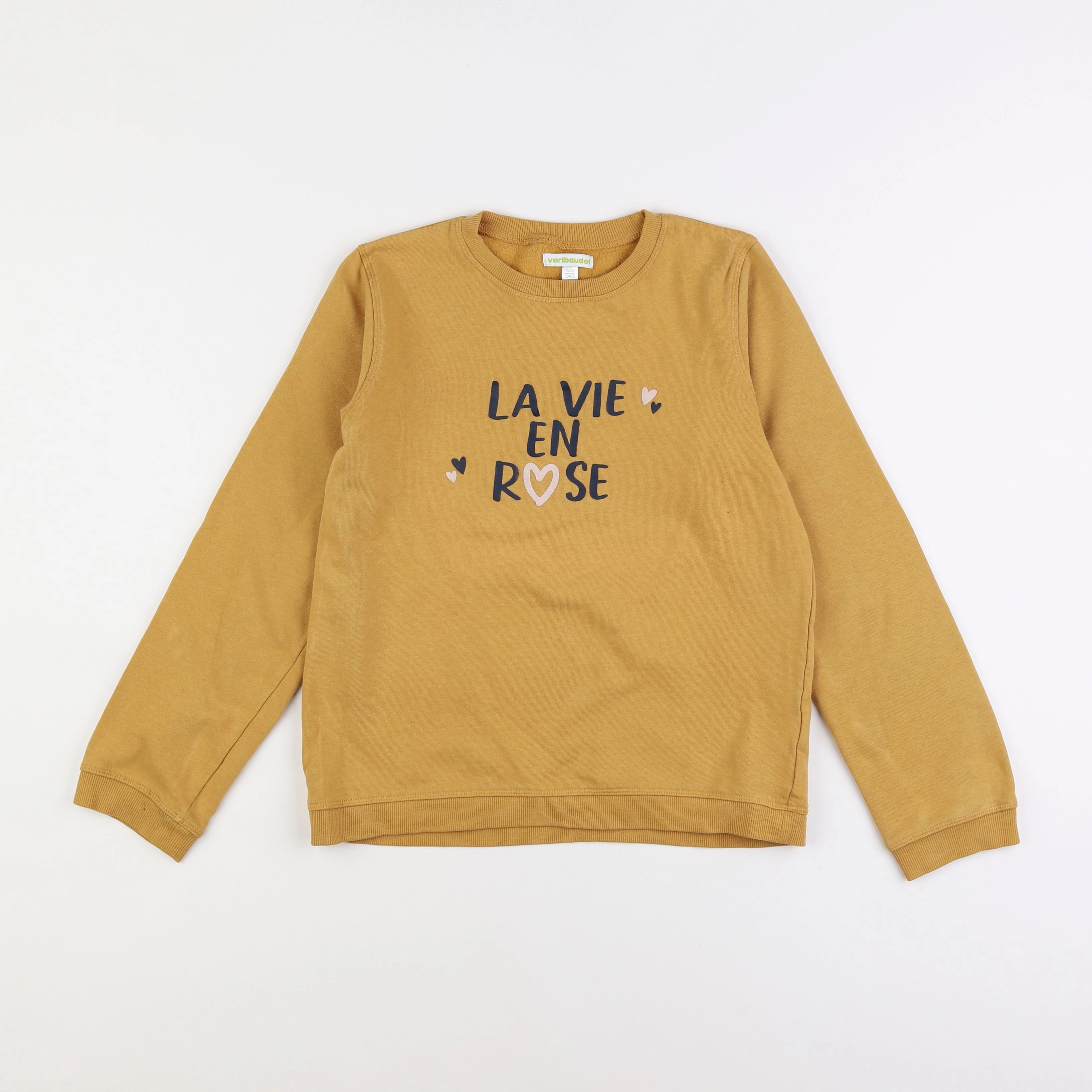 Vertbaudet - sweat jaune - 12 ans