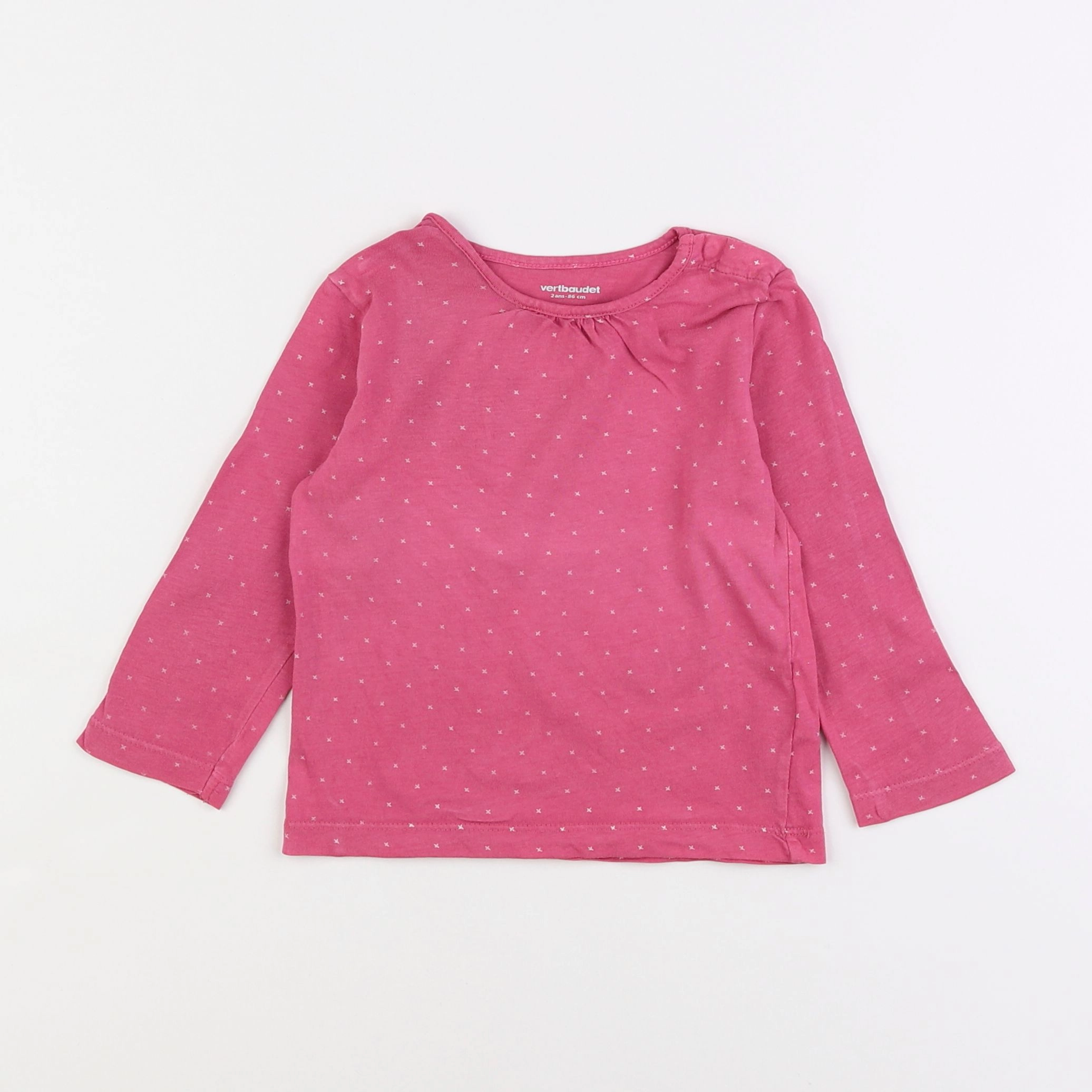 Vertbaudet - tee-shirt rose - 2 ans