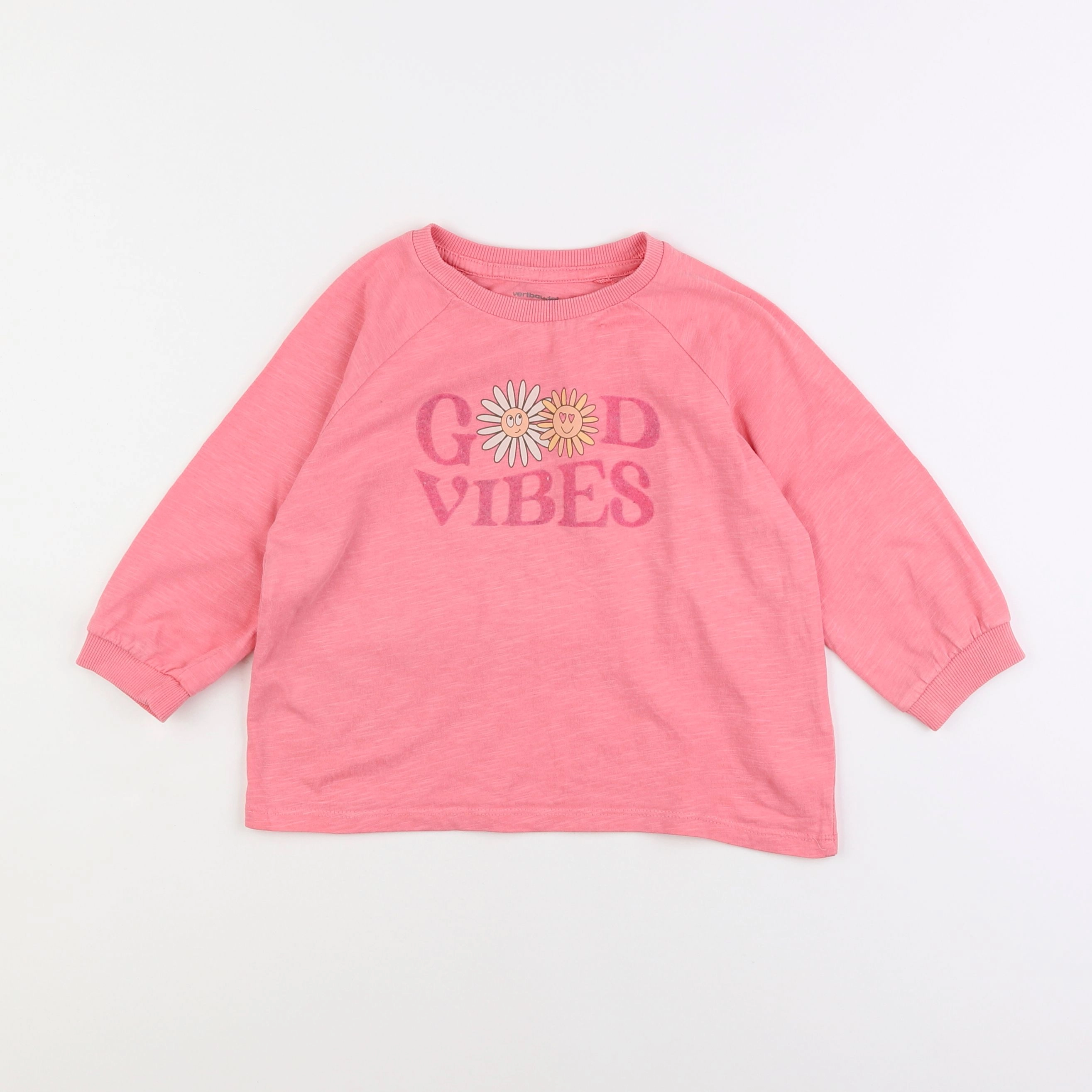 Vertbaudet - tee-shirt rose - 6 ans