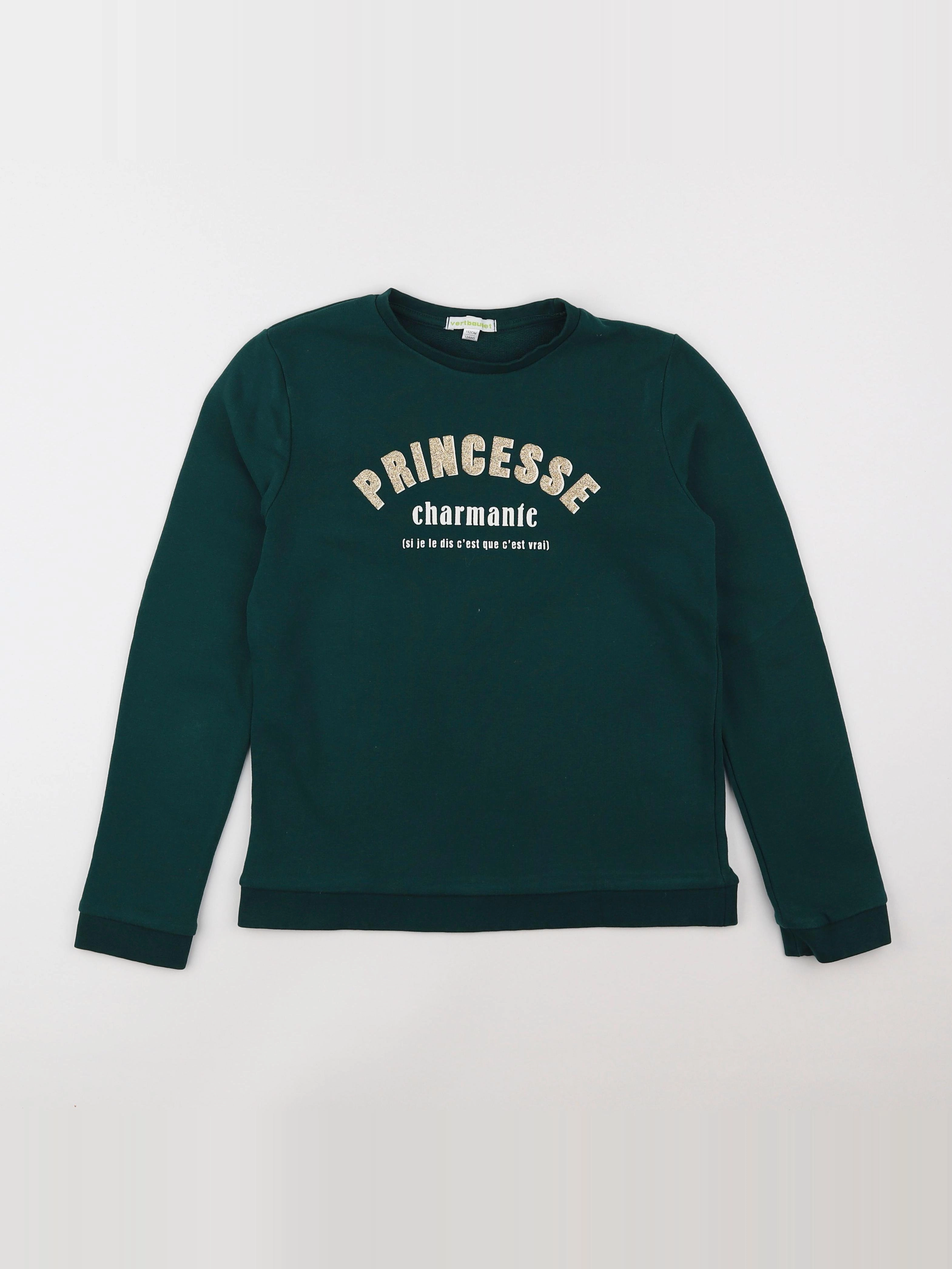 Vertbaudet - sweat vert - 12 ans