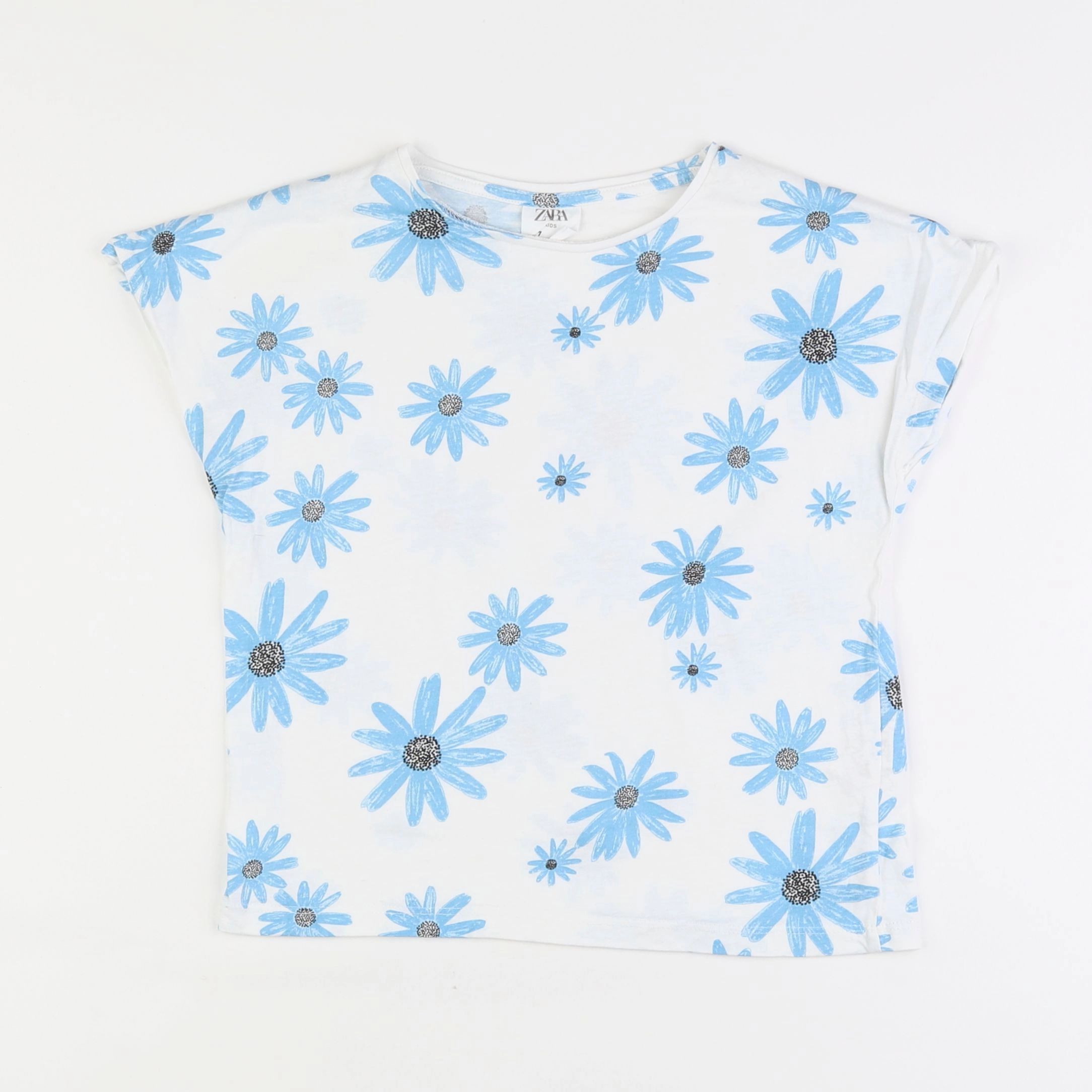 Zara - tee-shirt bleu - 7 ans