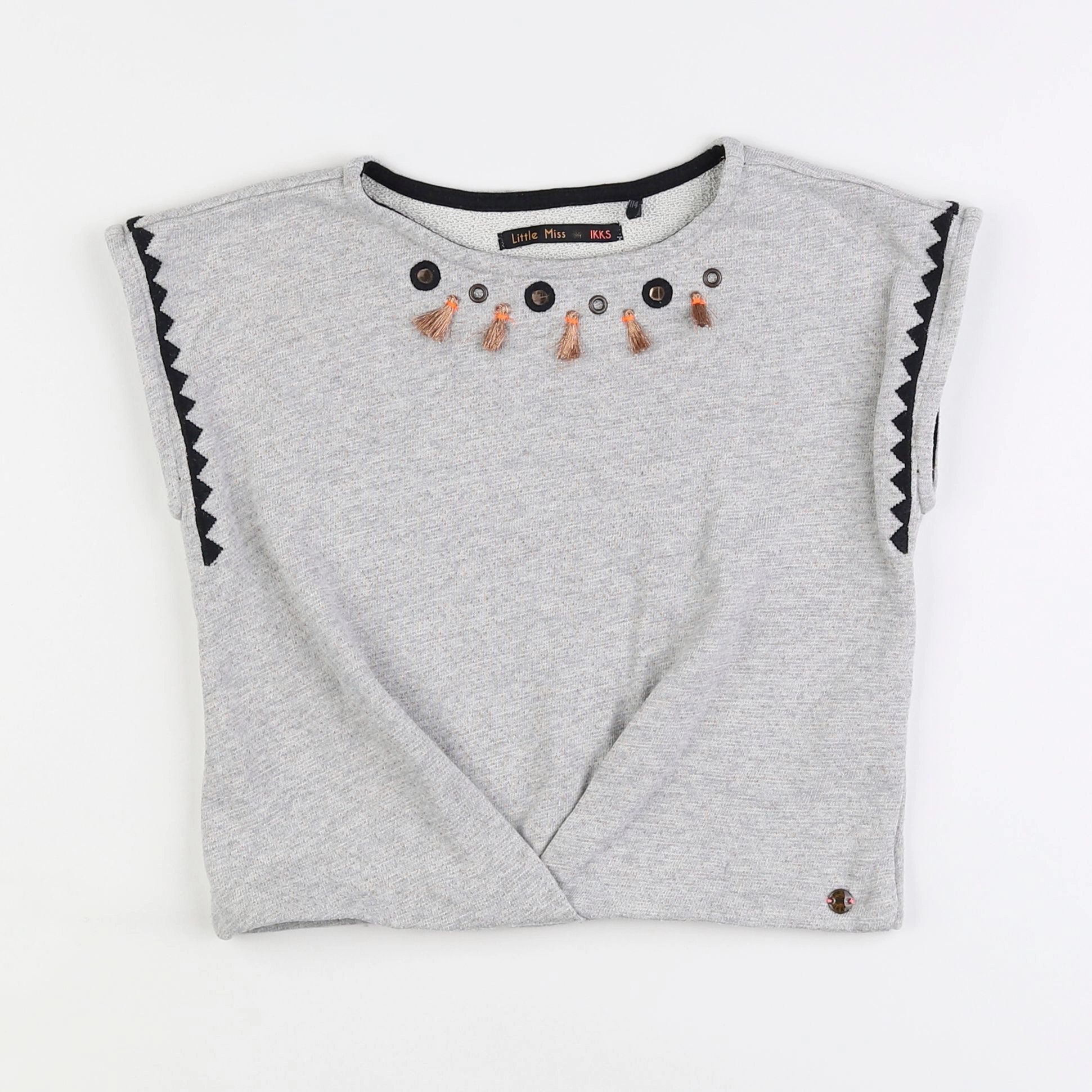 IKKS - sweat sans manche gris - 6 ans