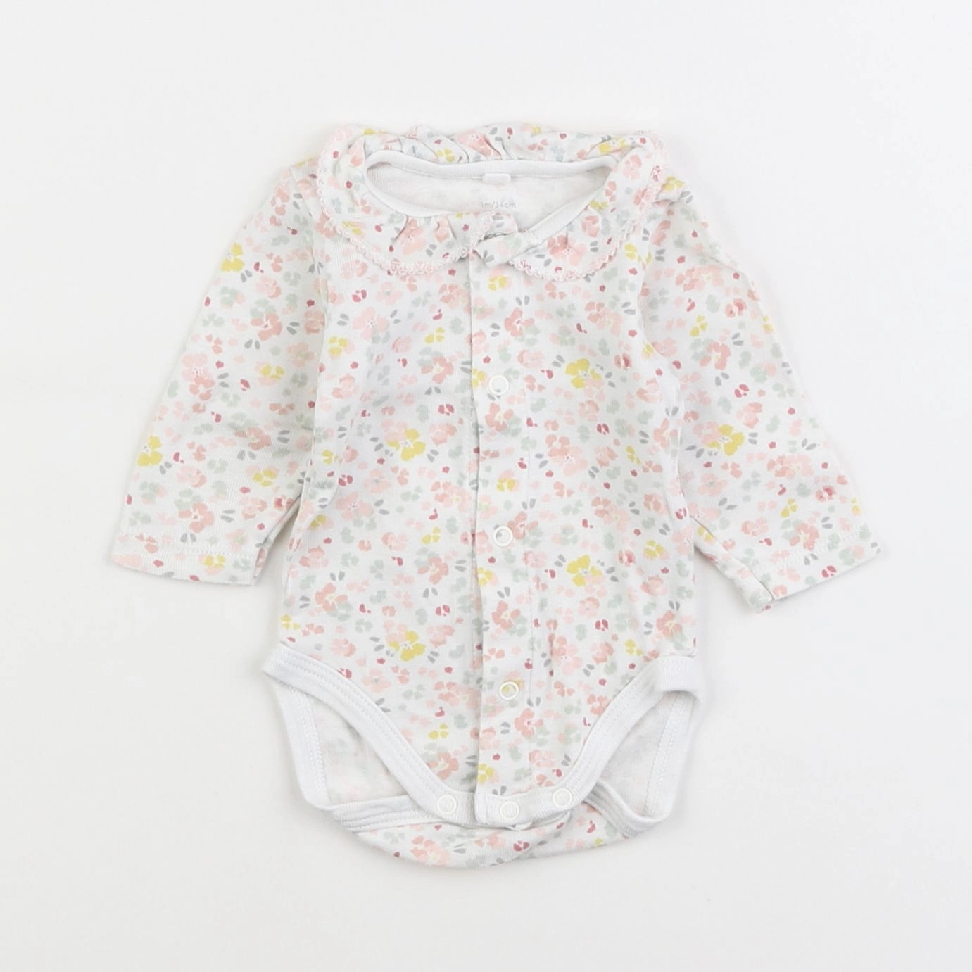 Petit Bateau - body à col multicolore - 1 mois