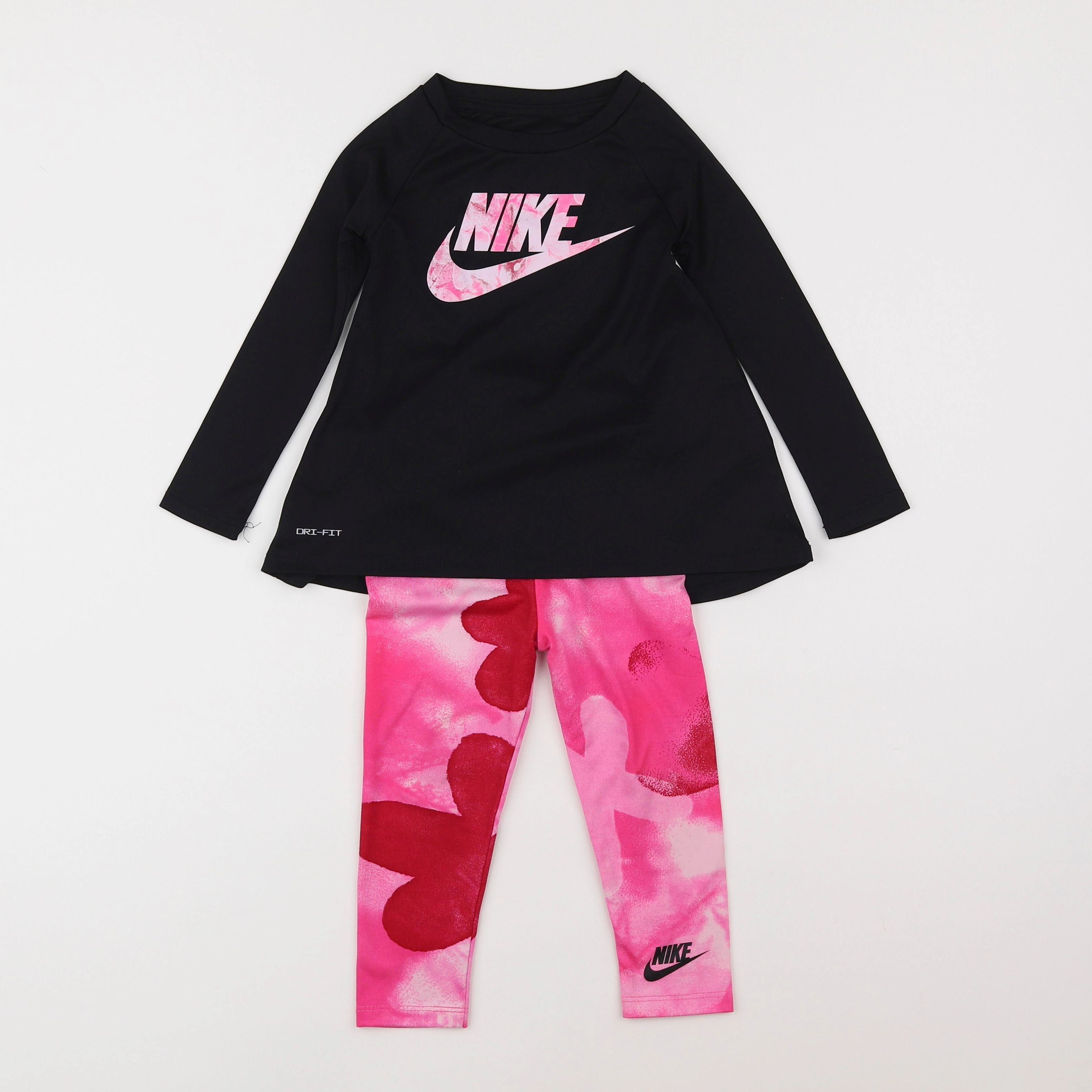 Nike - ensemble noir, rose - 12 mois à 2 ans