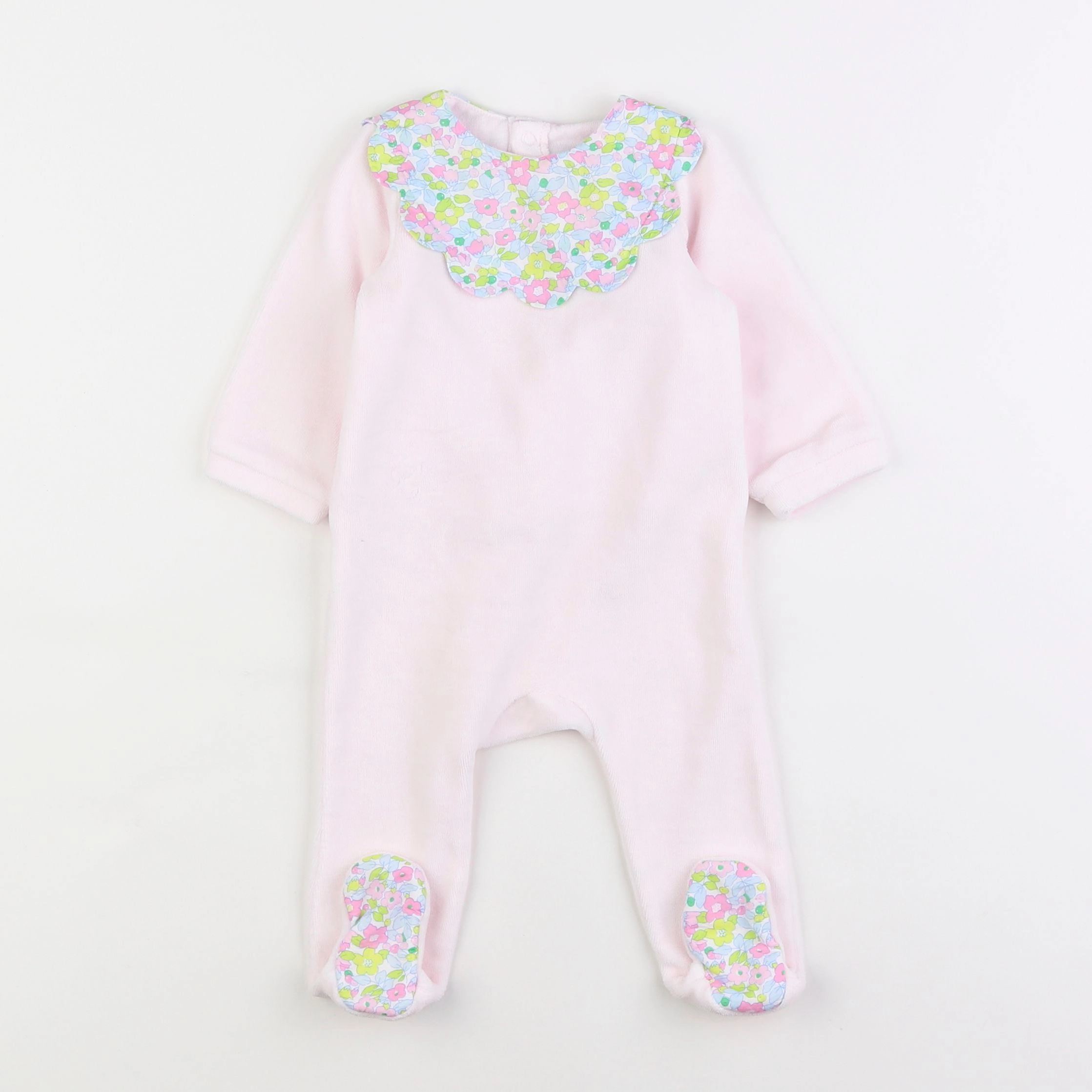 Jacadi - pyjama liberty velours rose - 6 mois