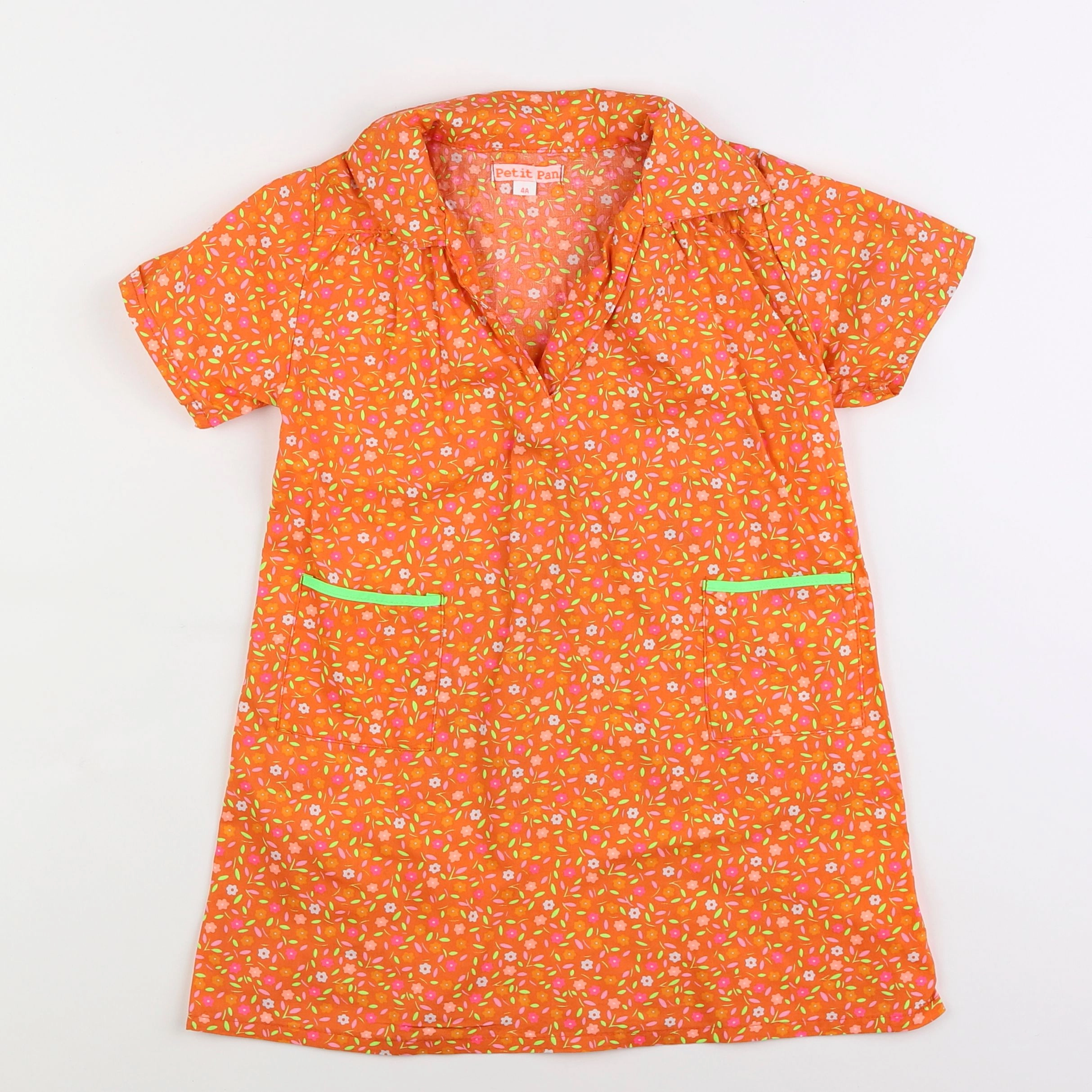 Petit Pan - robe orange - 4 ans