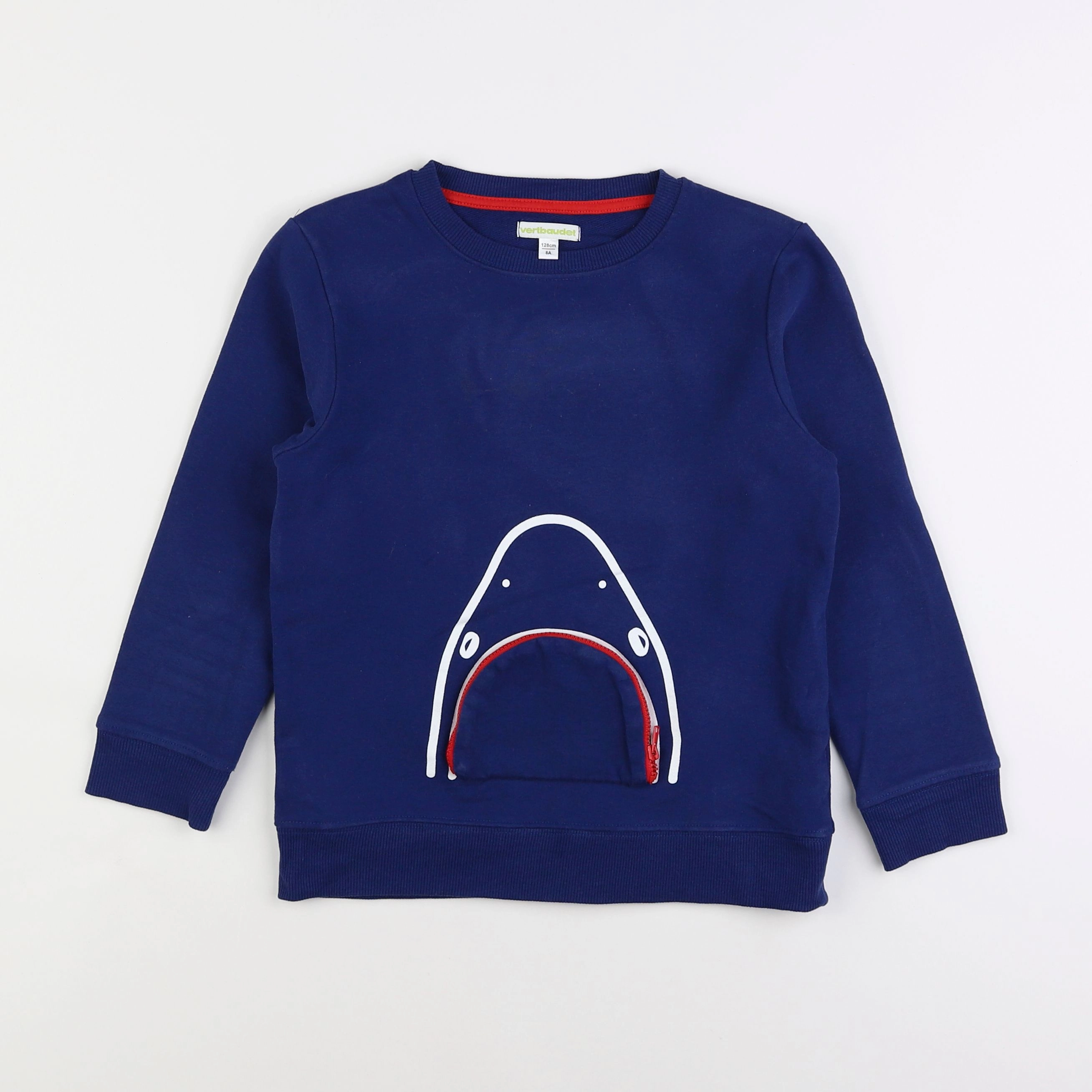 Vertbaudet - sweat bleu - 8 ans