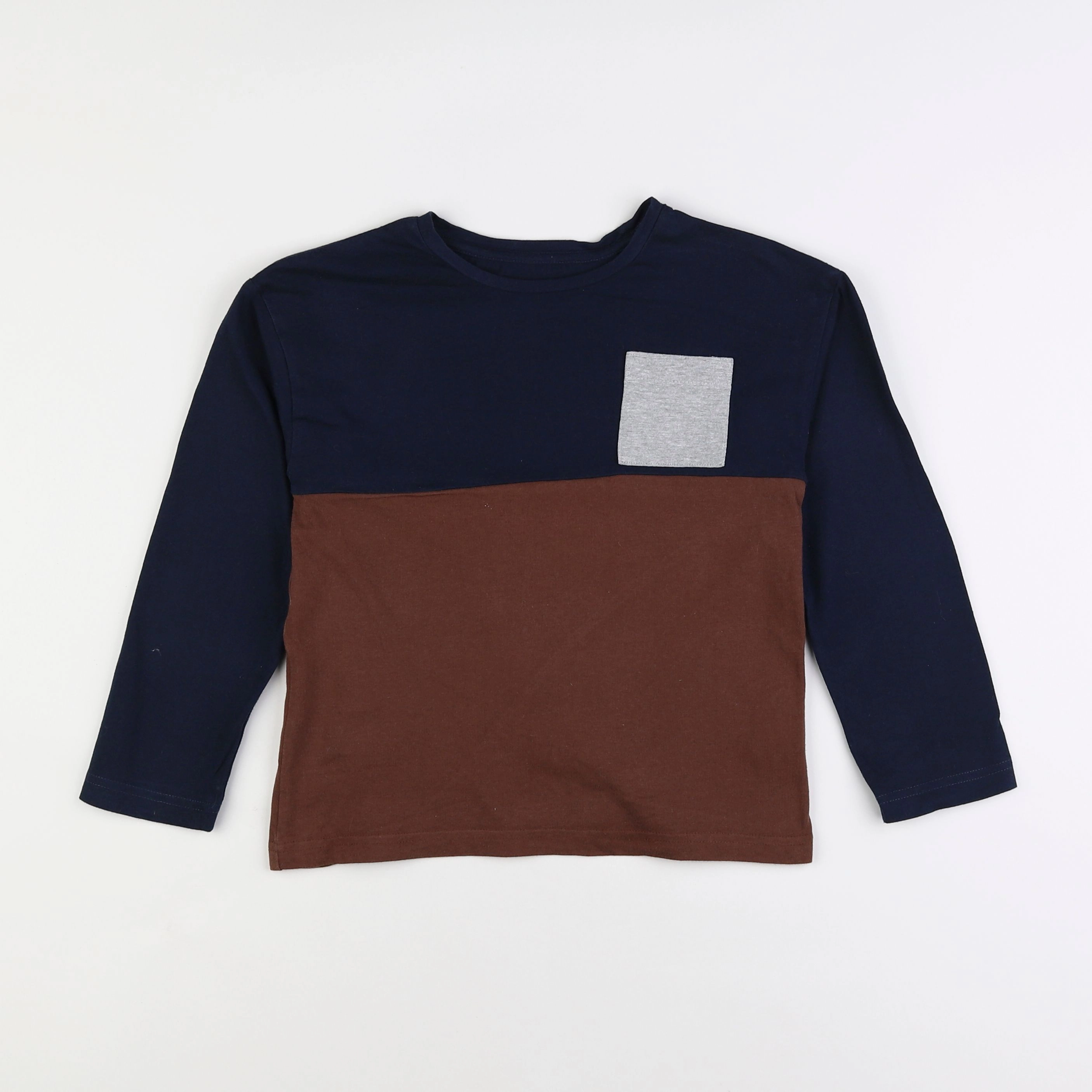 Vertbaudet - tee-shirt bleu, marron - 8 ans