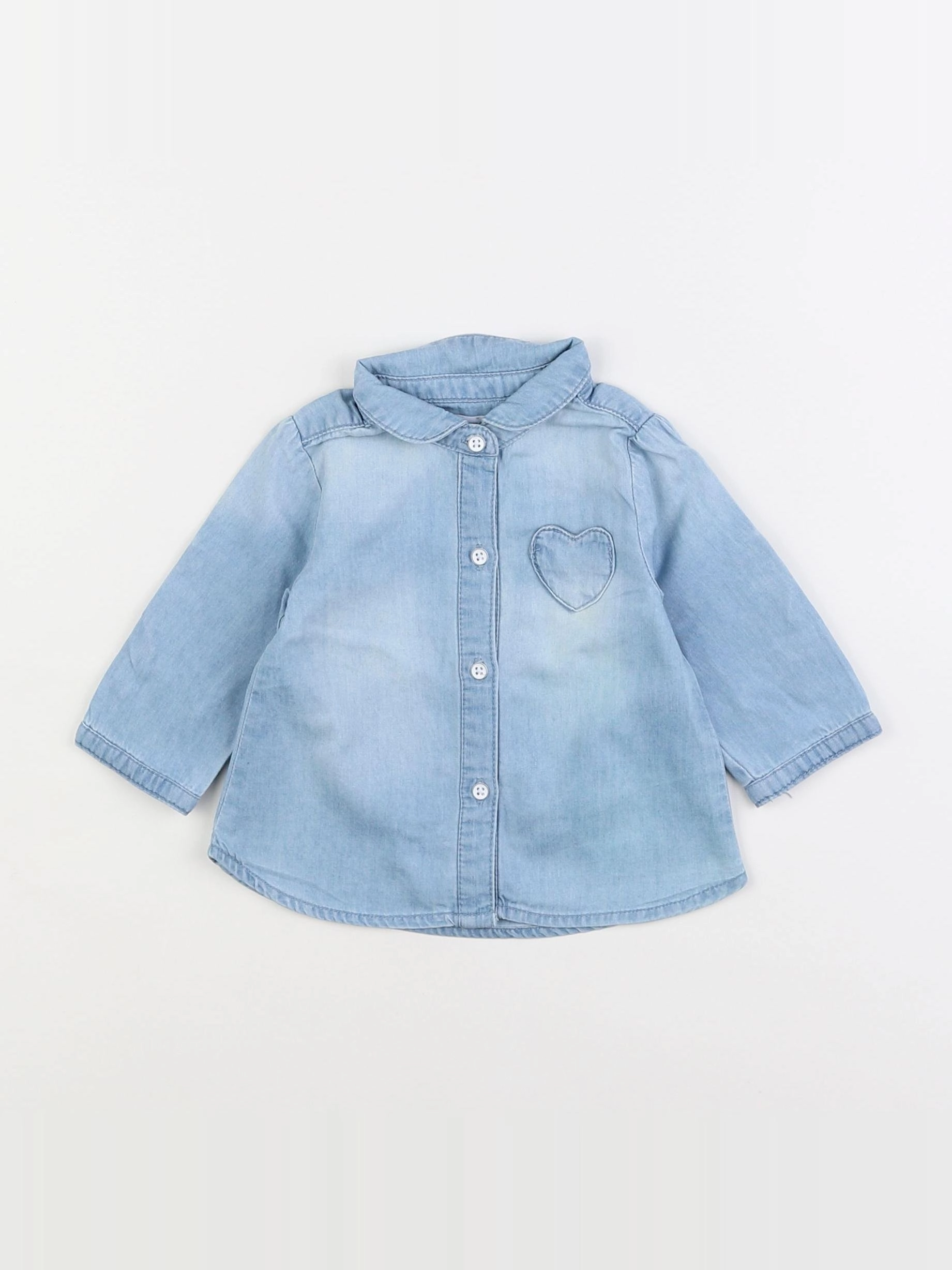 Vertbaudet - chemise bleu - 3 mois