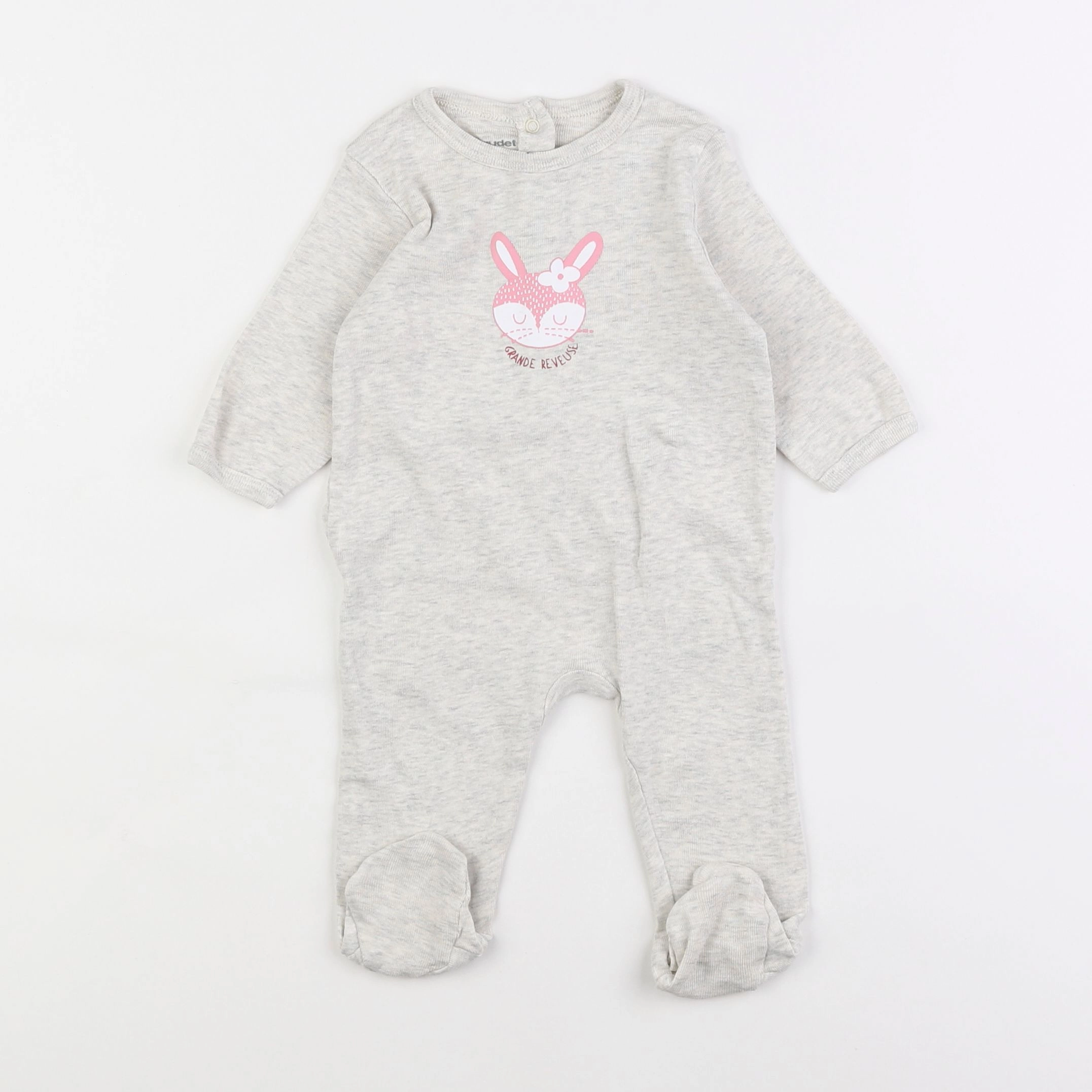 Vertbaudet - pyjama coton gris - 3 mois