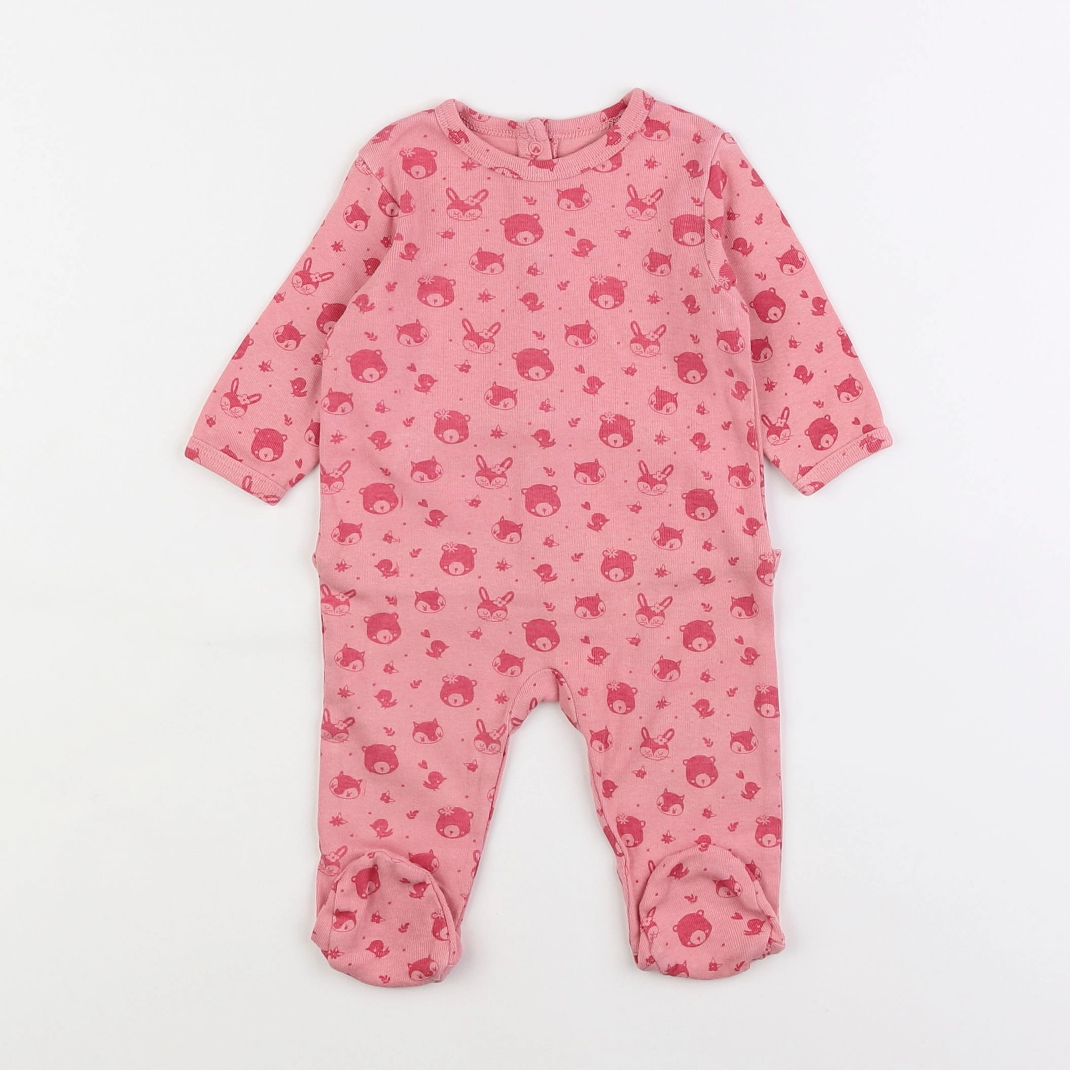 Vertbaudet - pyjama coton rose - 3 mois