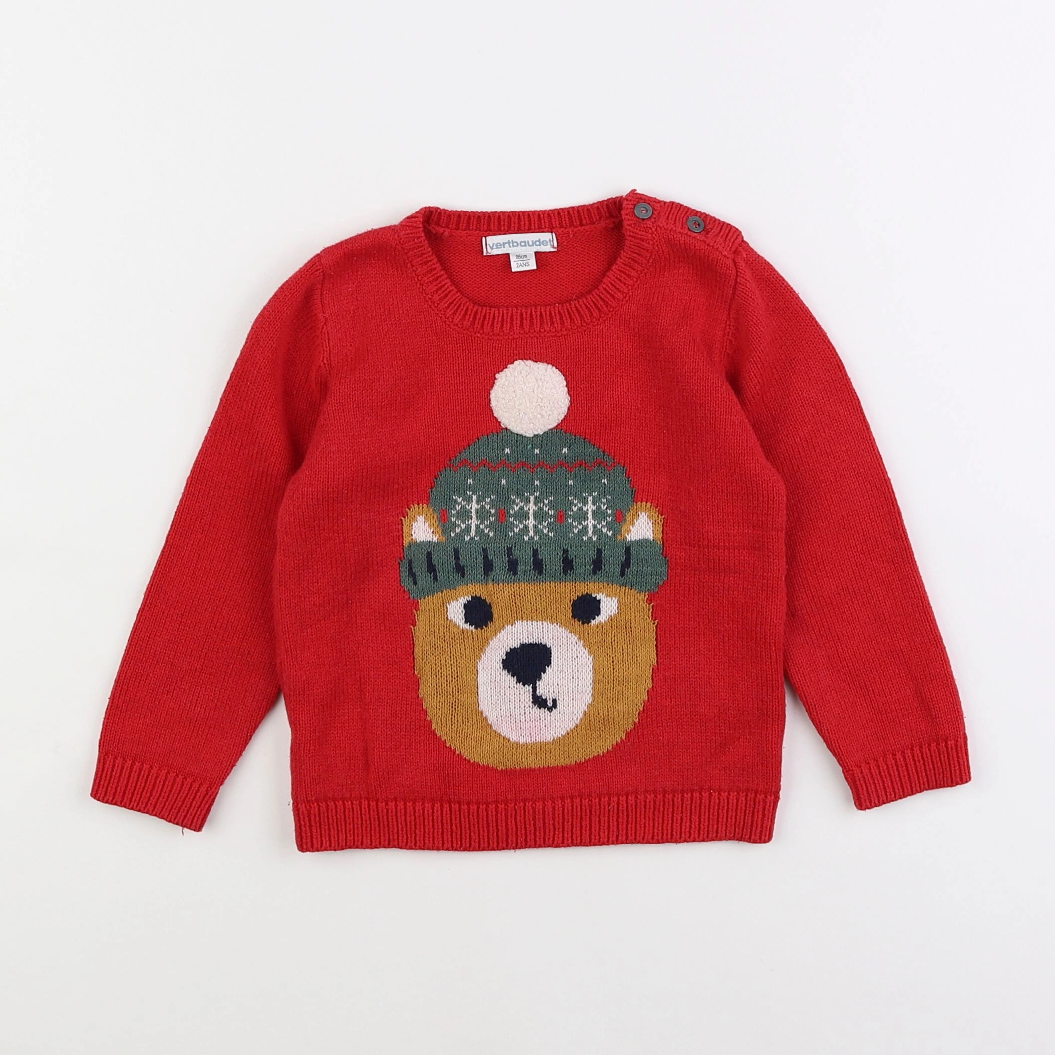 Vertbaudet - pull rouge - 2 ans