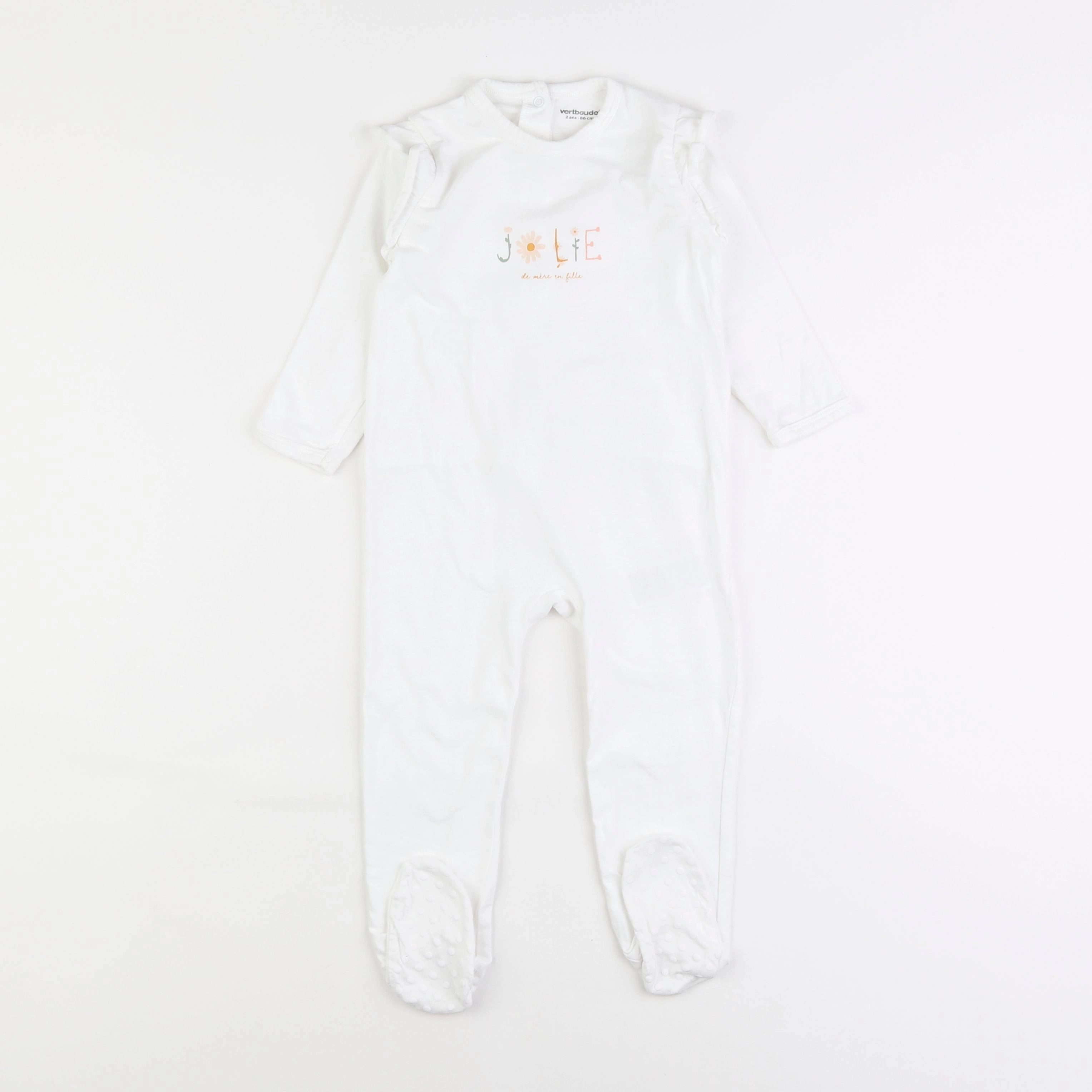 Vertbaudet - pyjama coton blanc - 2 ans