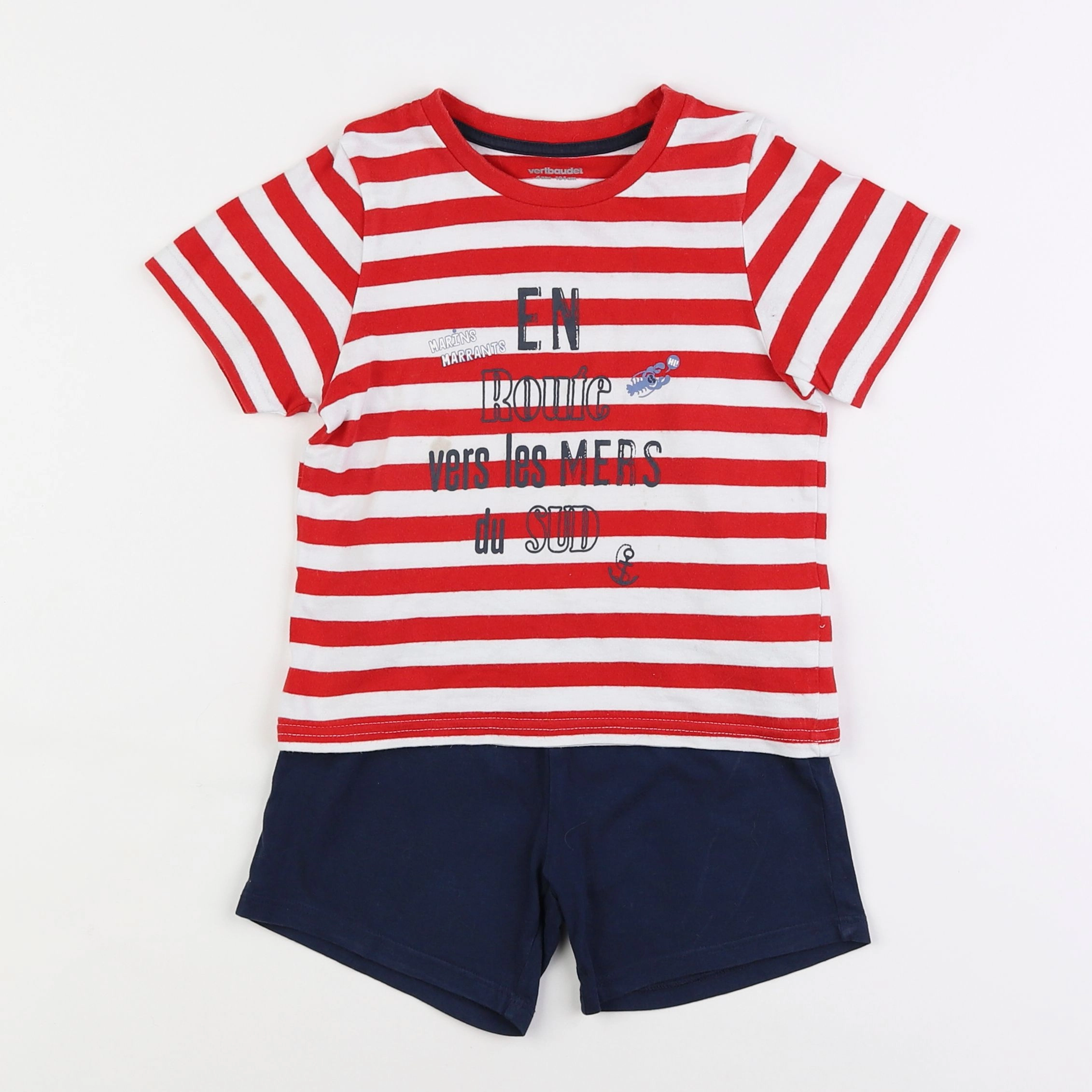 Vertbaudet - pyjama coton rouge - 4 ans