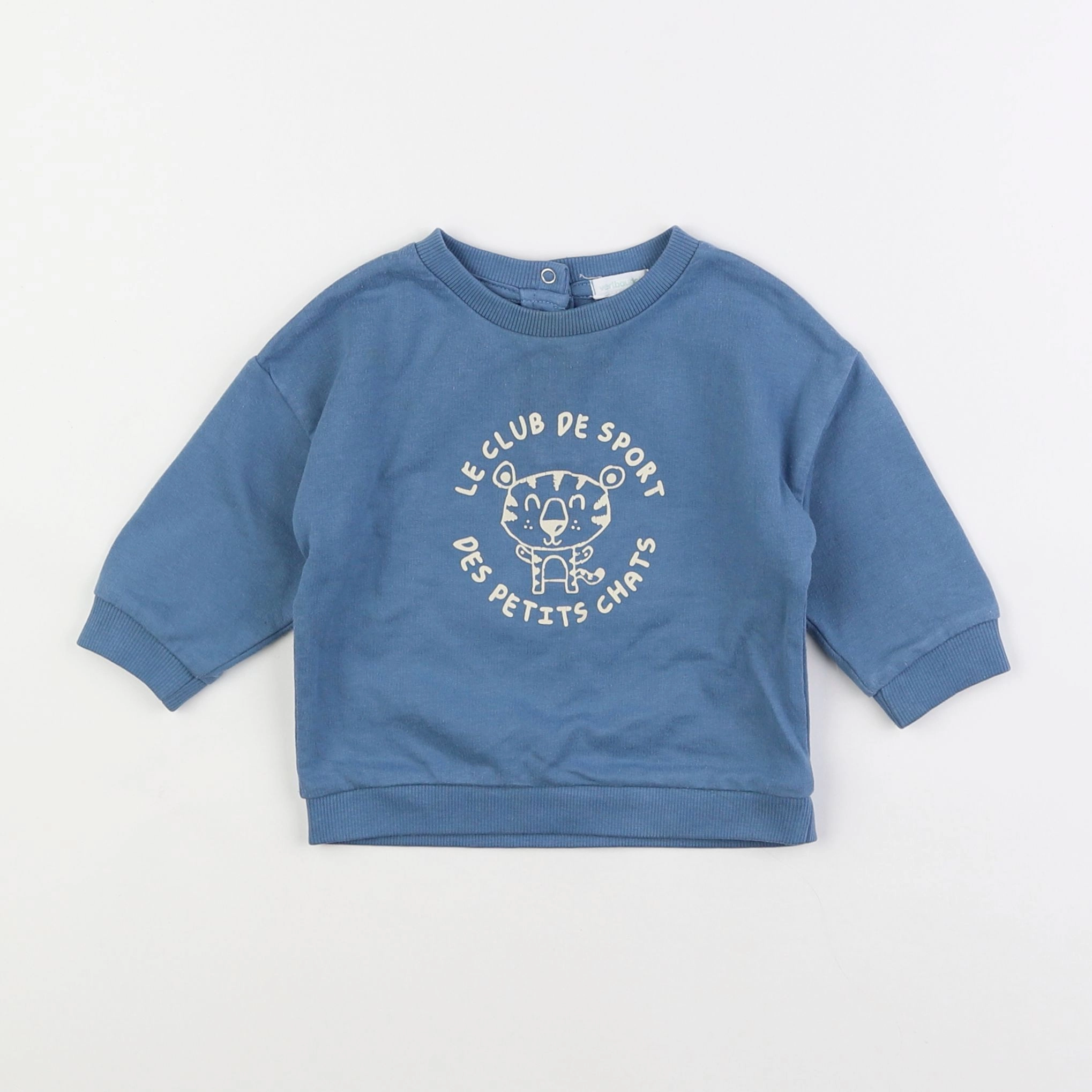 Vertbaudet - sweat bleu - 9 mois