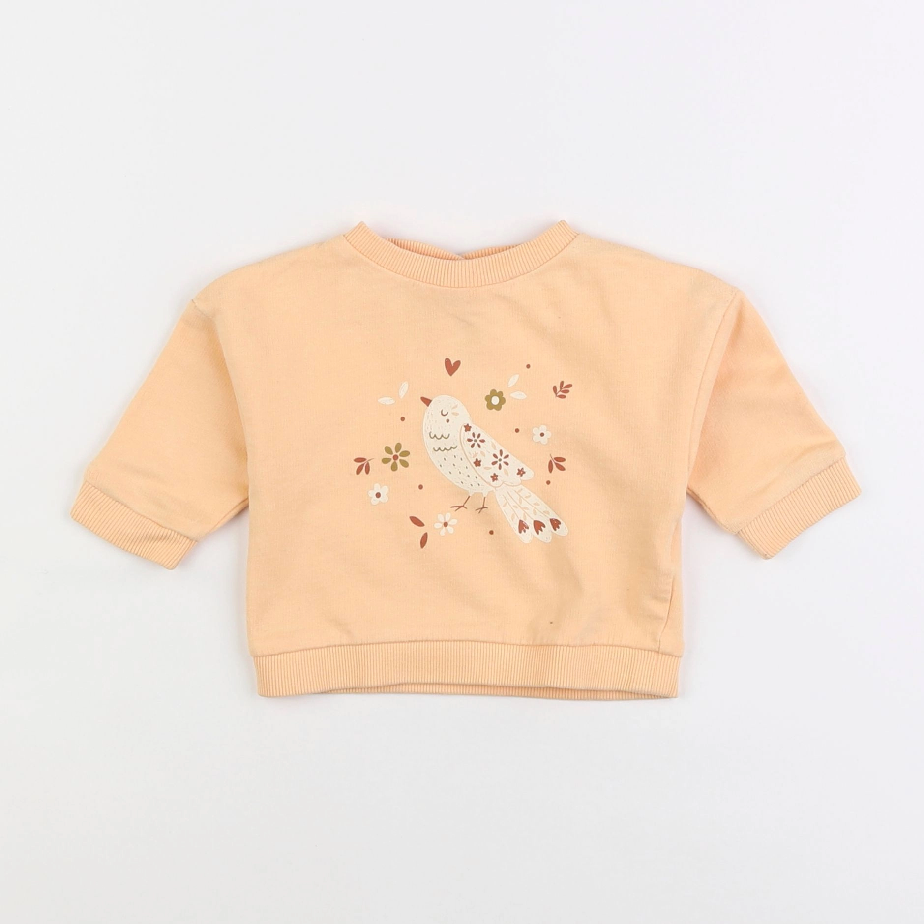 Vertbaudet - sweat orange - 3 mois