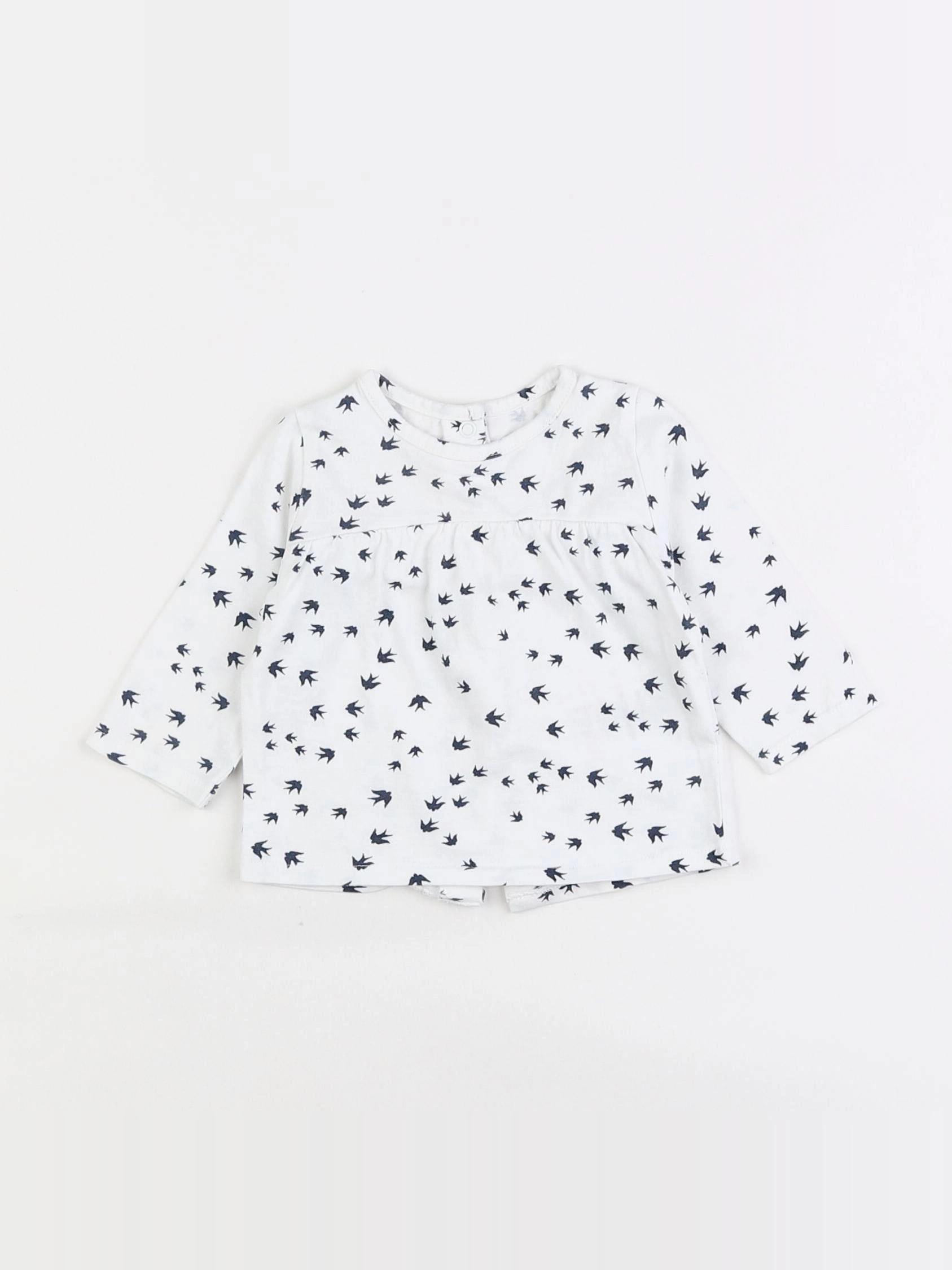 Vertbaudet - tee-shirt blanc - 3 mois