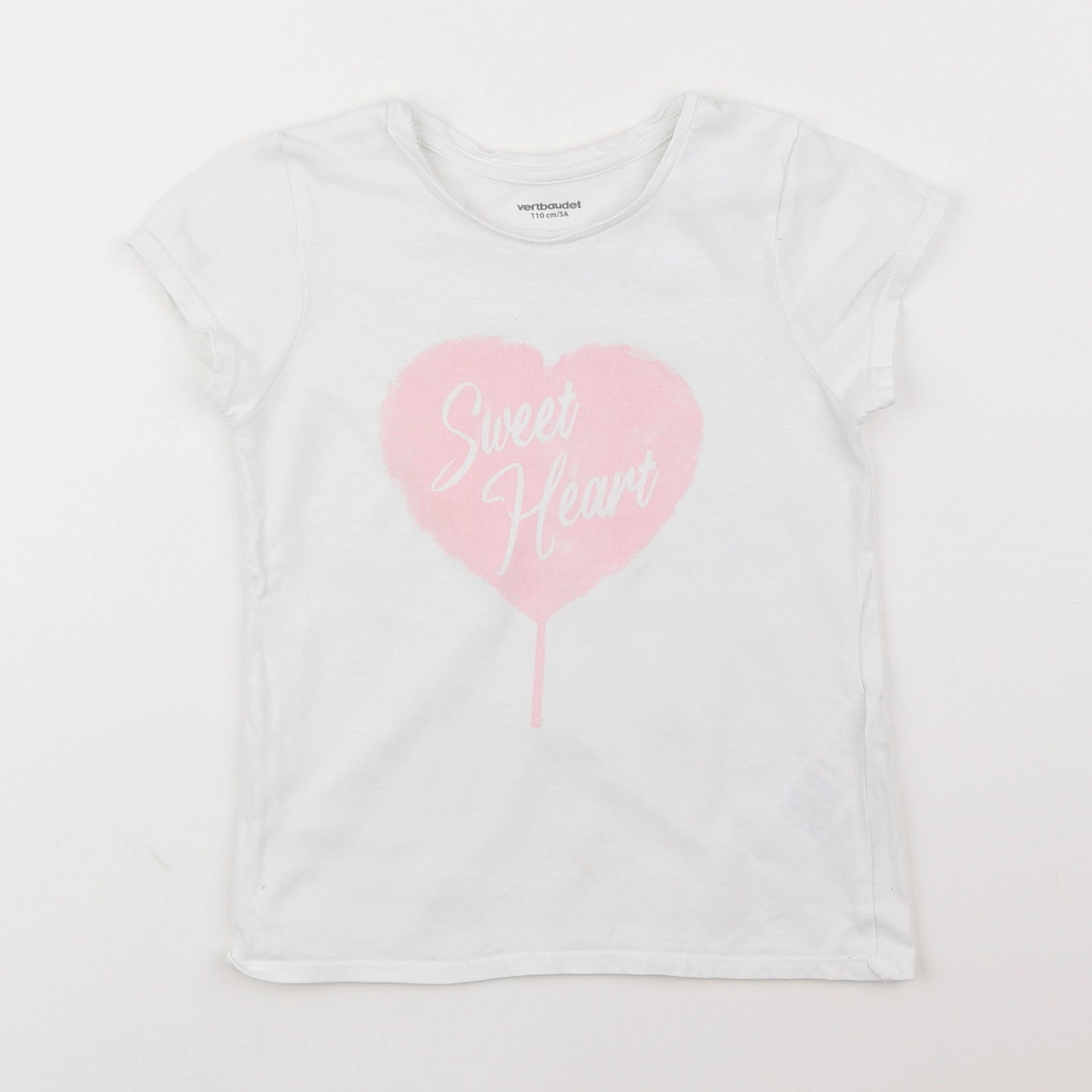 Vertbaudet - tee-shirt blanc - 5 ans