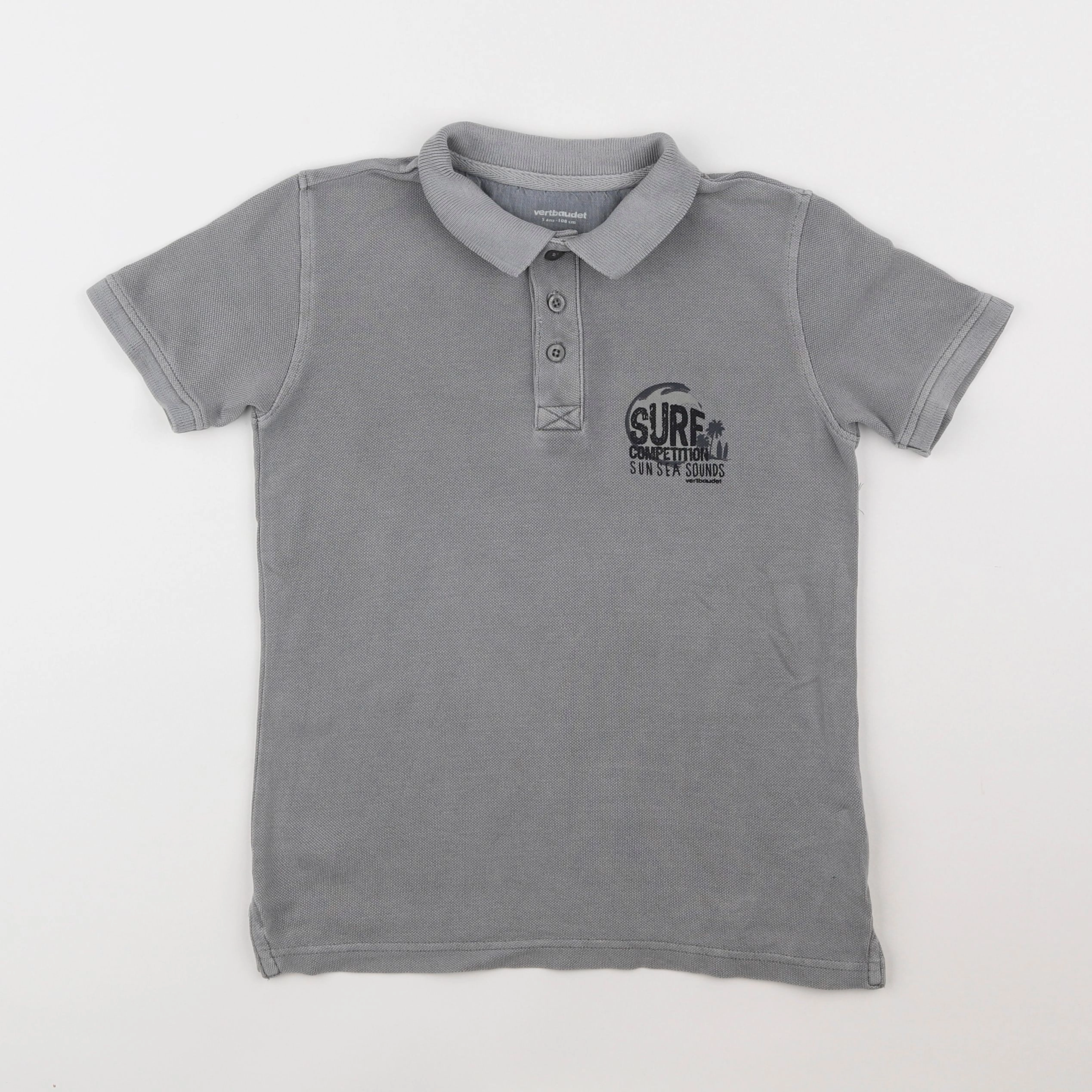 Vertbaudet - polo gris - 5 ans