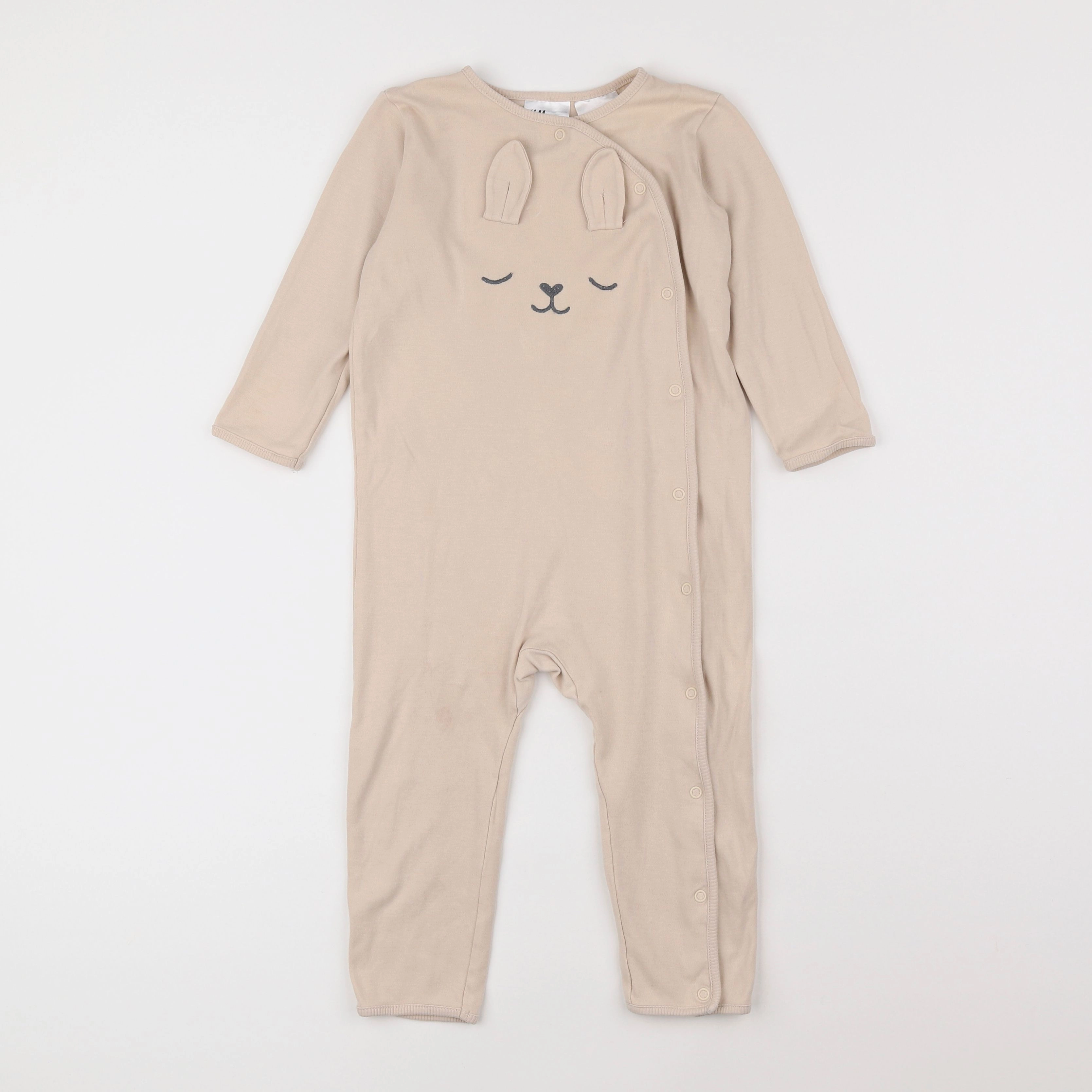 H&M - pyjama coton beige - 12 mois à 2 ans