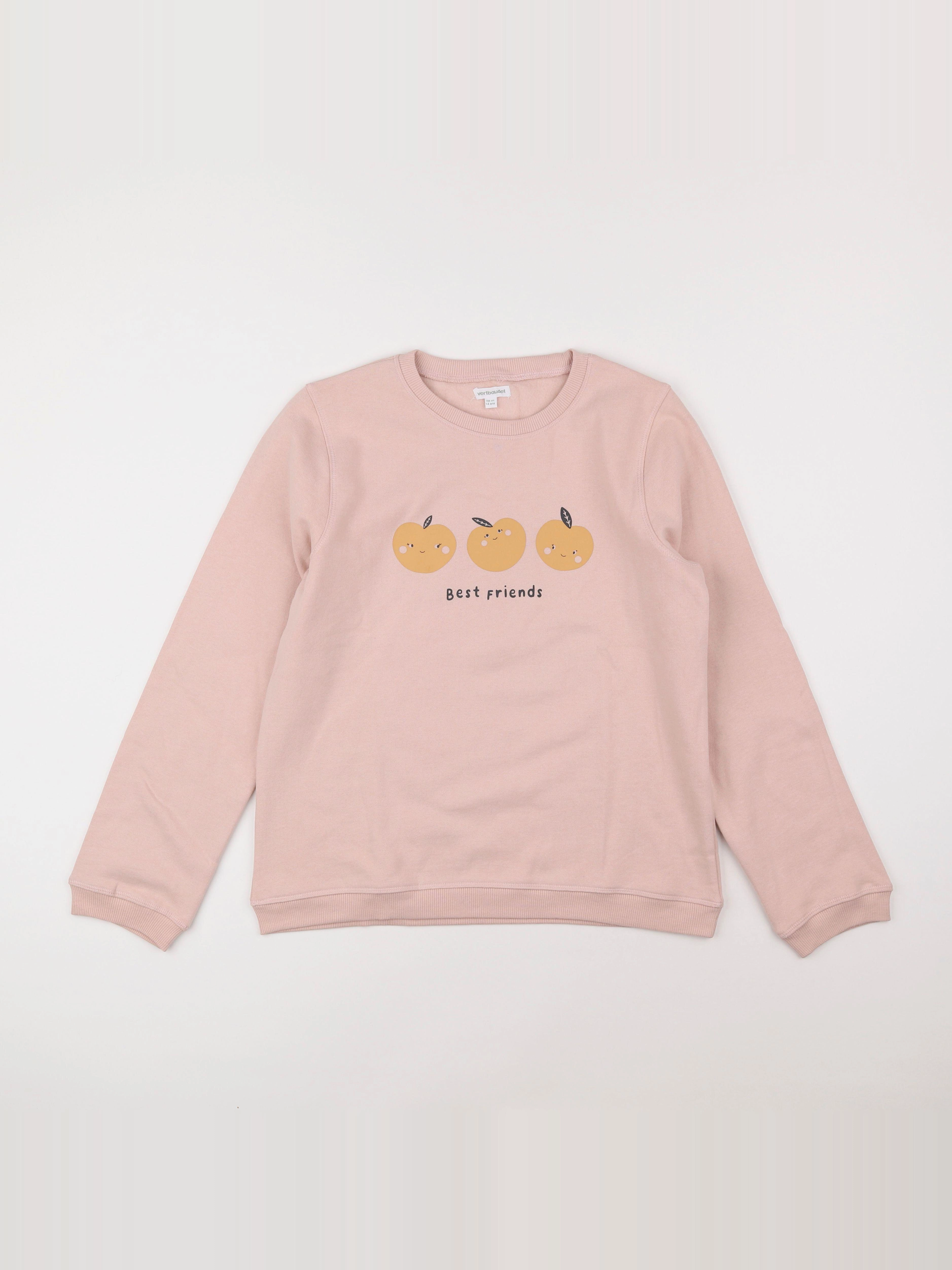 Vertbaudet - sweat rose - 14 ans