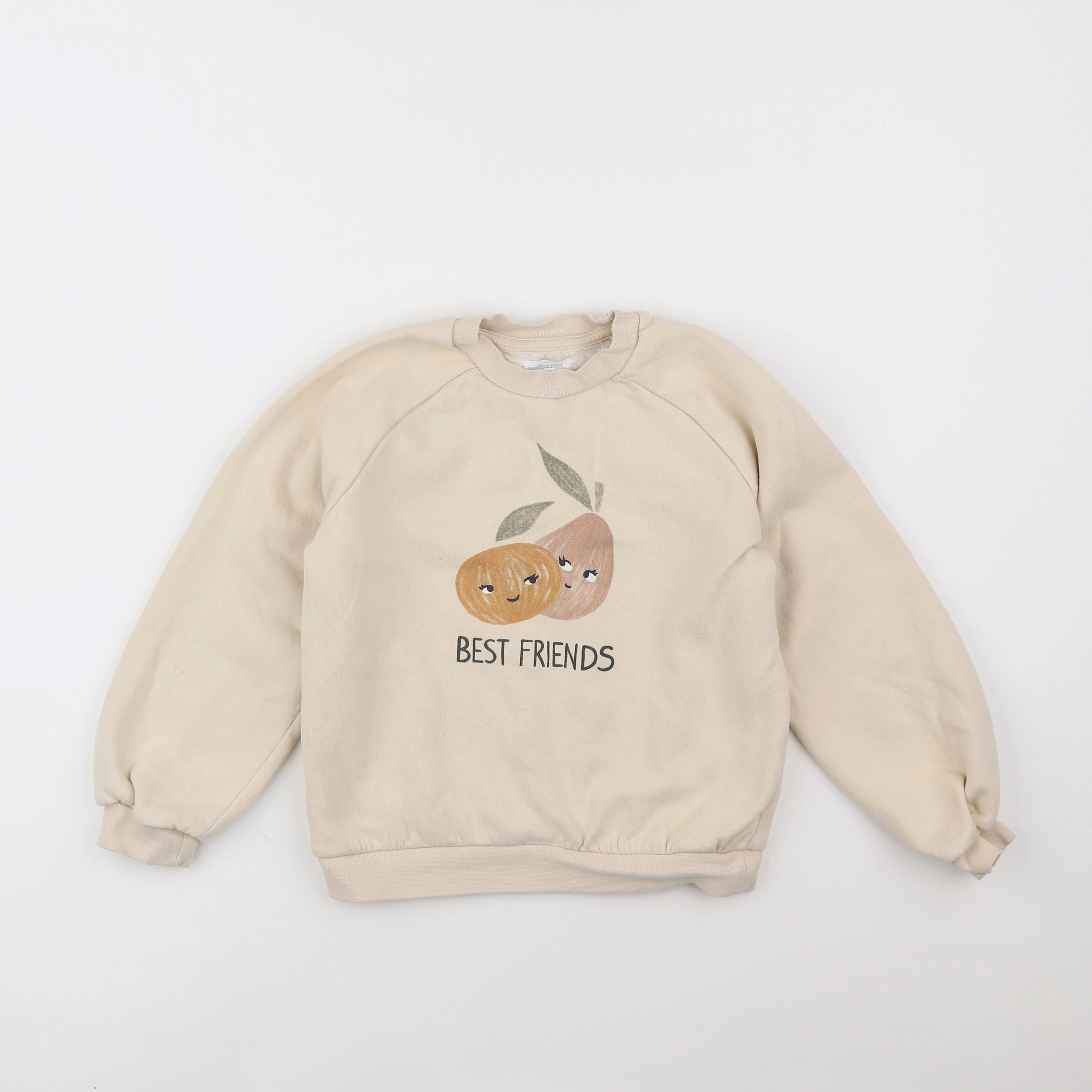 Vertbaudet - sweat beige - 8 ans