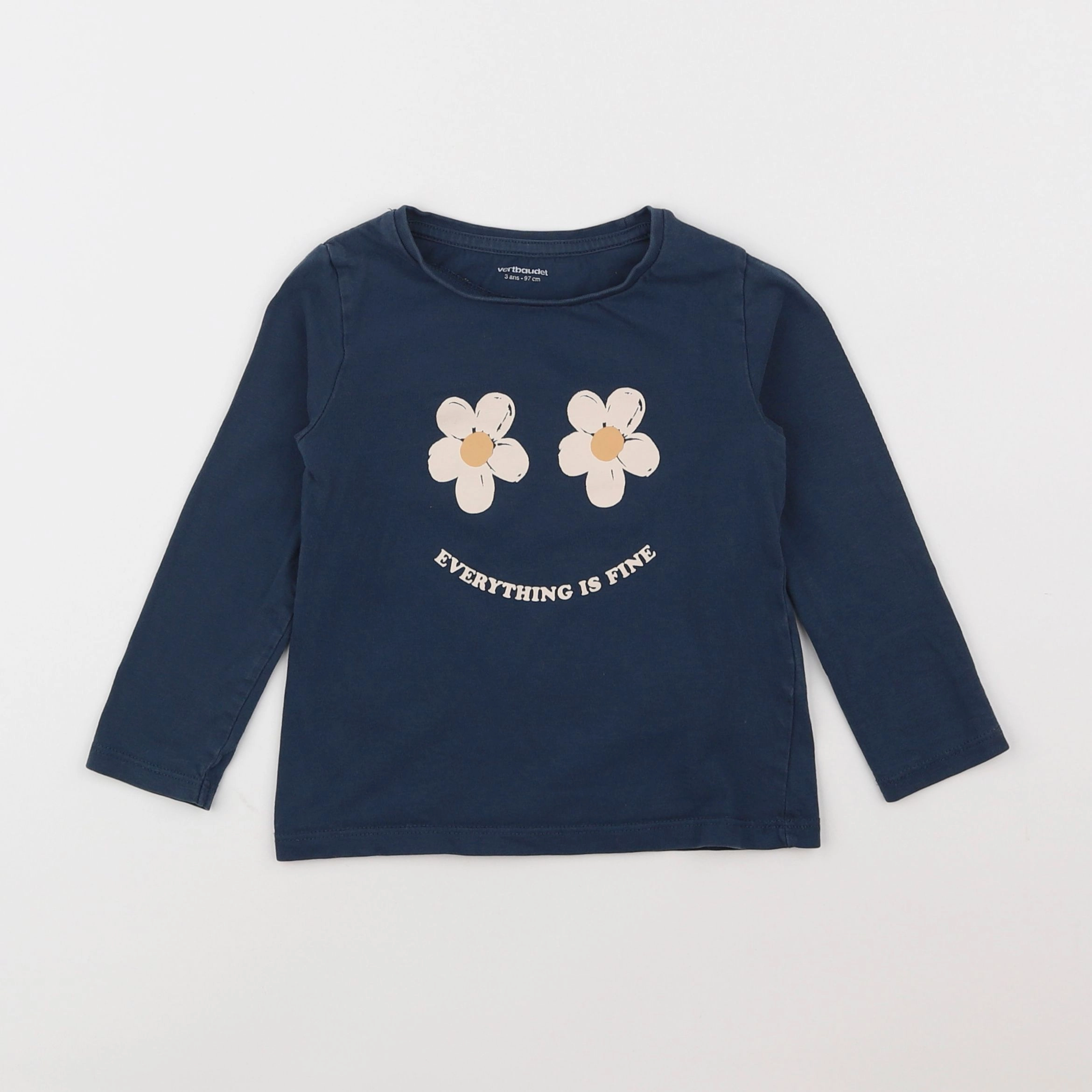 Vertbaudet - tee-shirt bleu - 3 ans