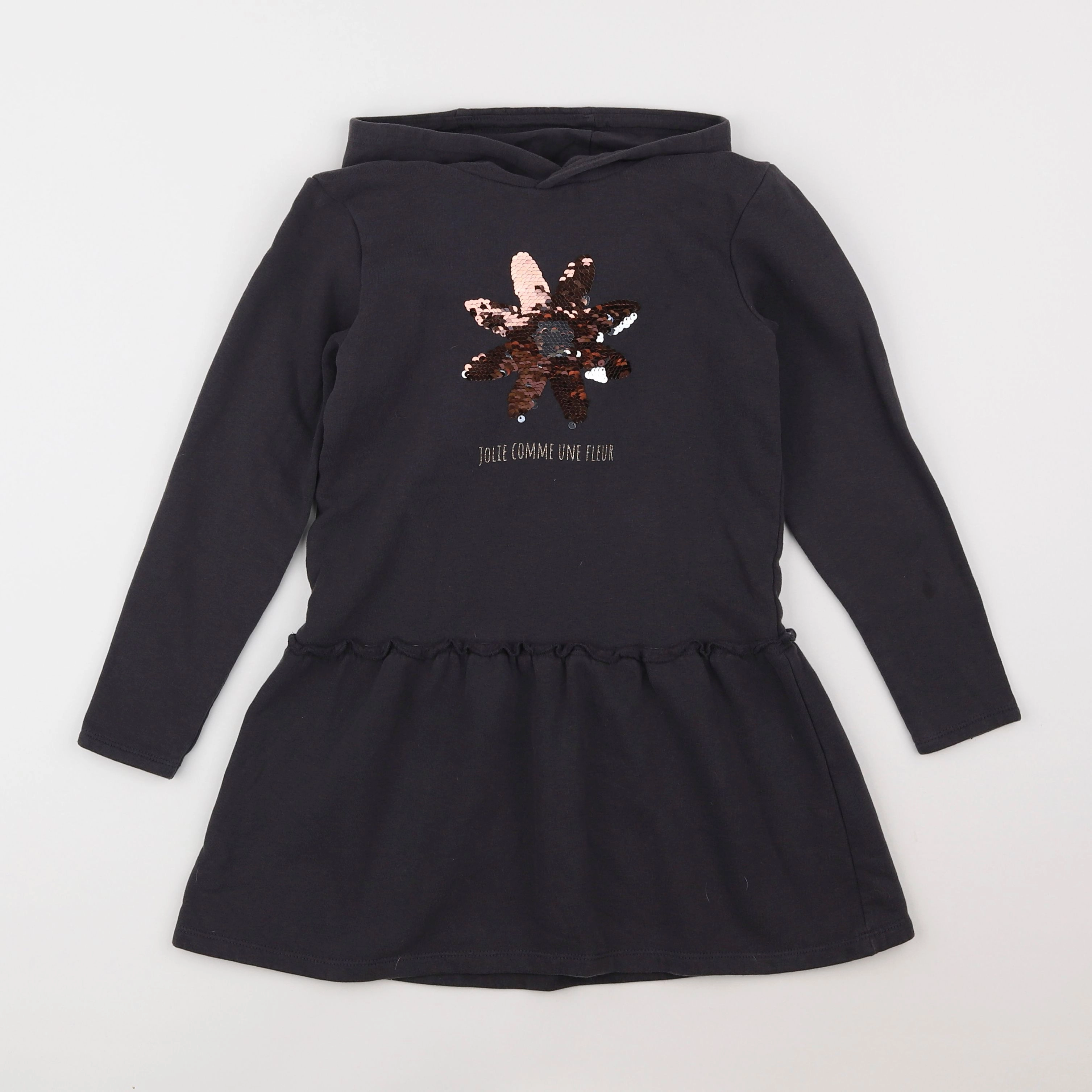Vertbaudet - robe gris - 8 ans