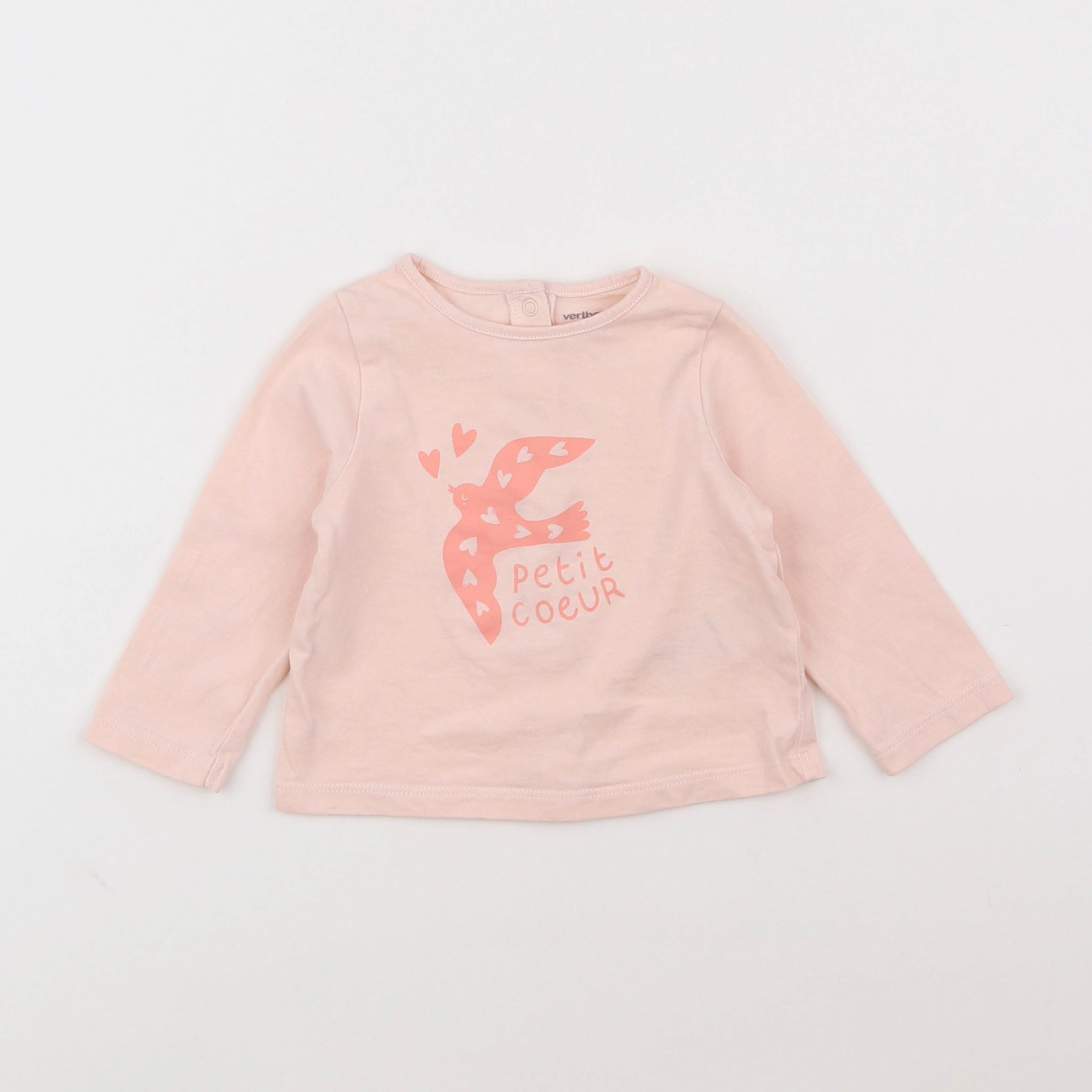 Vertbaudet - tee-shirt rose - 6 mois