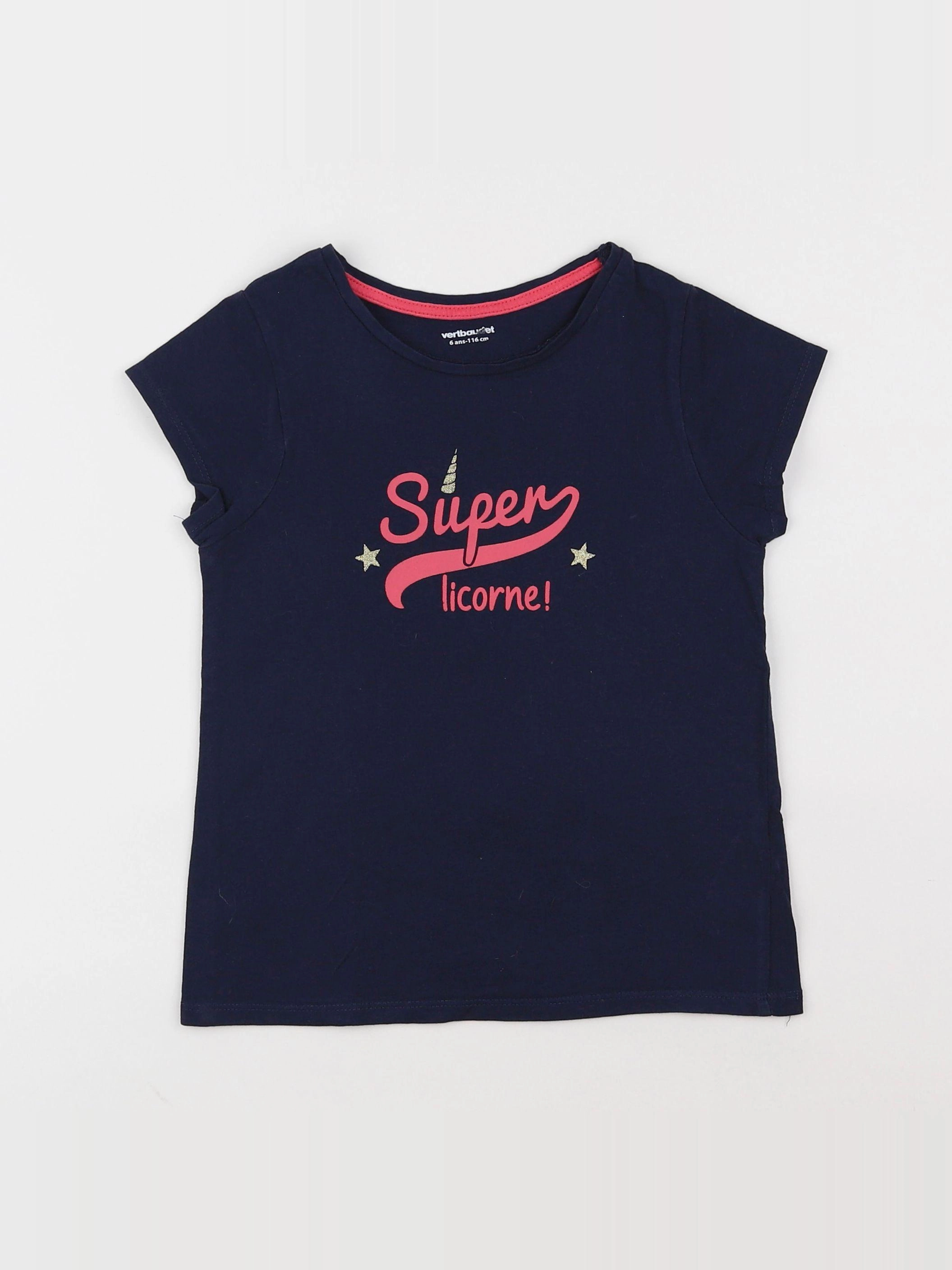 Vertbaudet - tee-shirt bleu - 6 ans