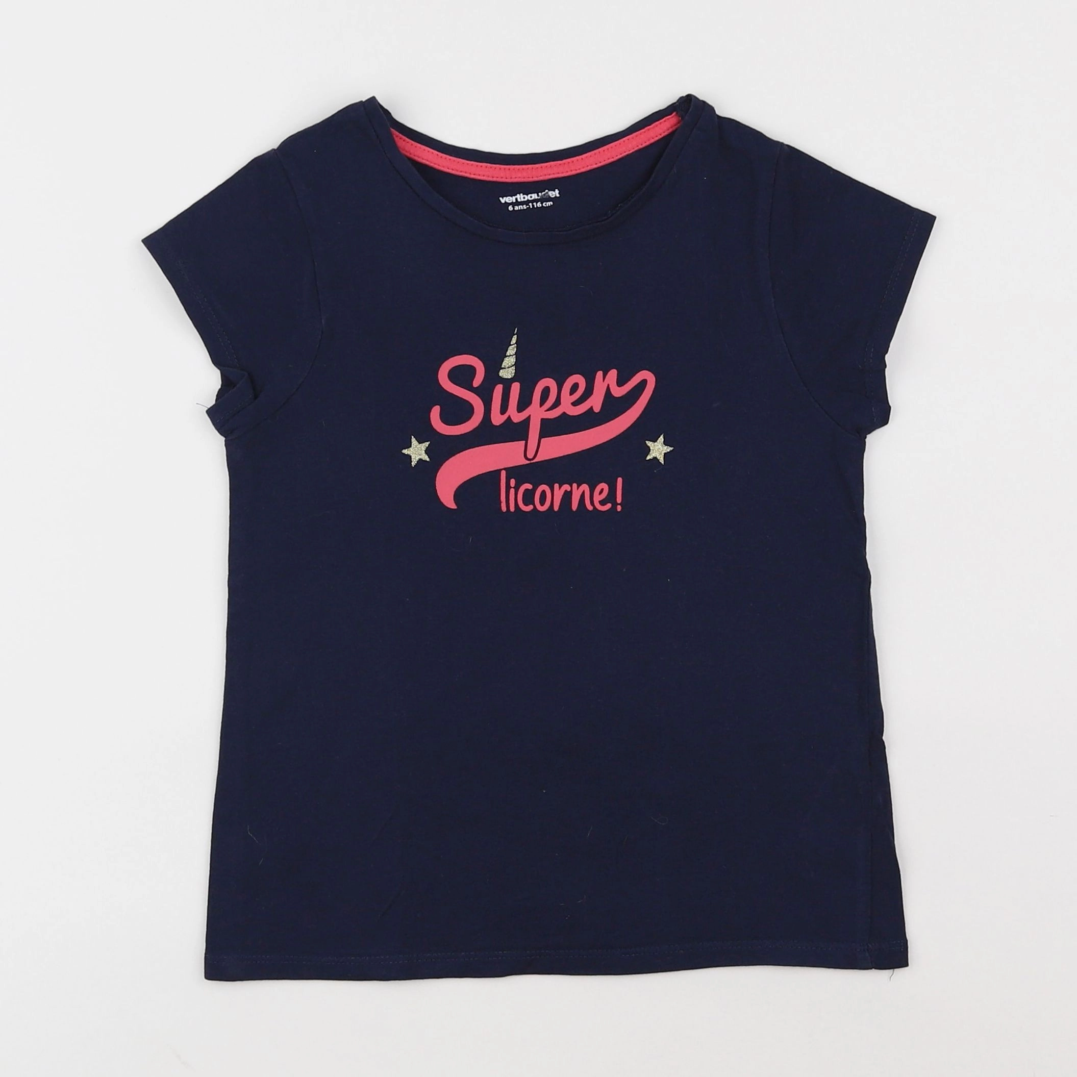 Vertbaudet - tee-shirt bleu - 6 ans