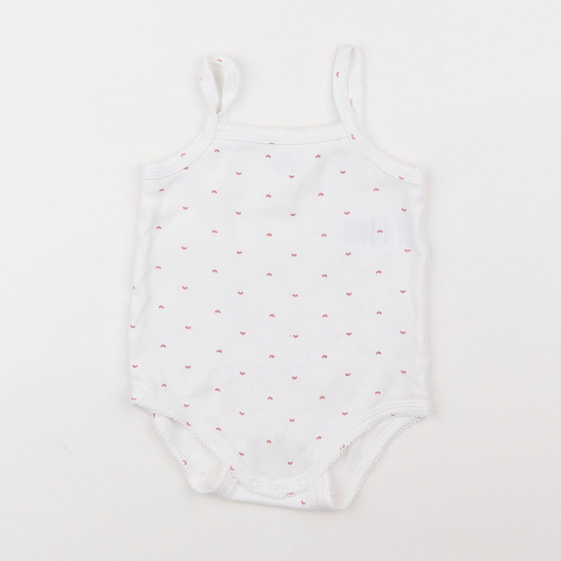 Vertbaudet - body blanc, rose - 2 ans