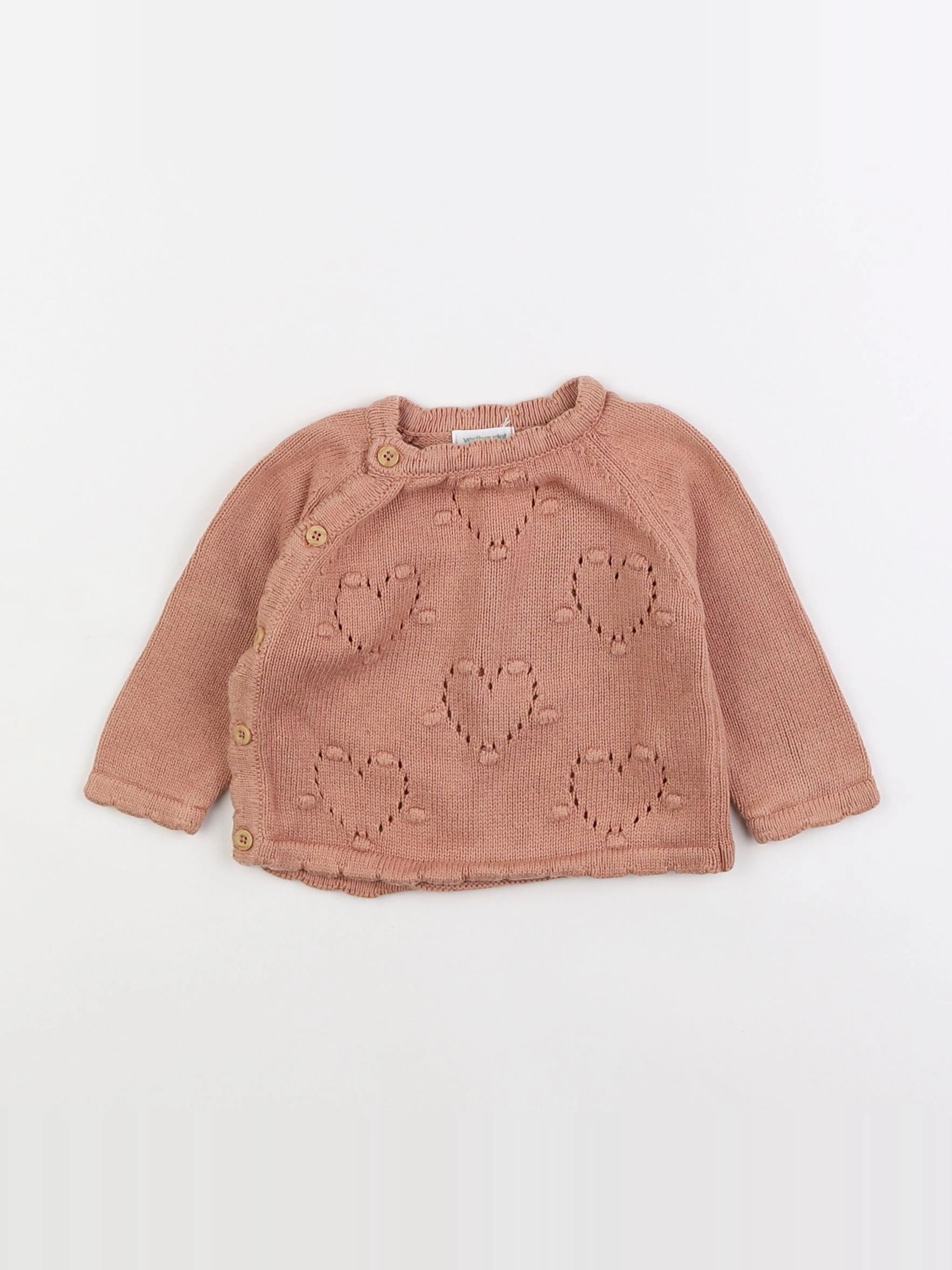 Vertbaudet - pull marron - 6 mois