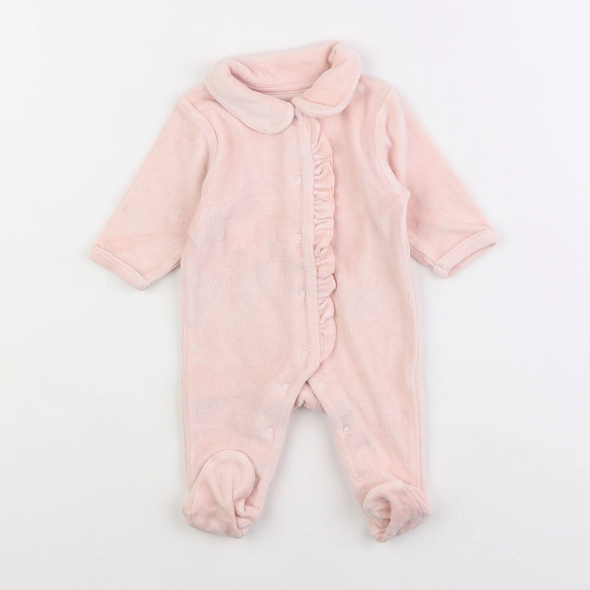 Vertbaudet - pyjama velours rose - 1 mois