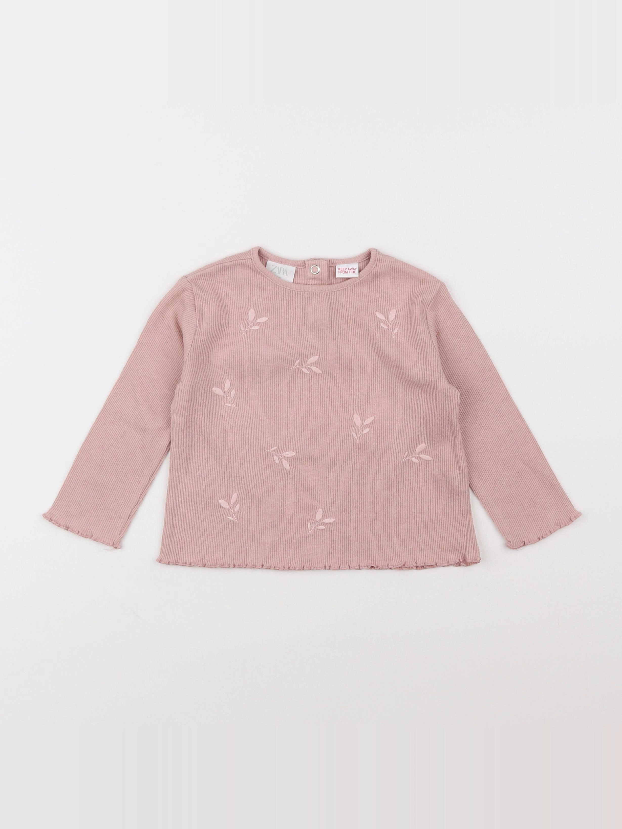 Zara - tee-shirt rose - 12/18 mois