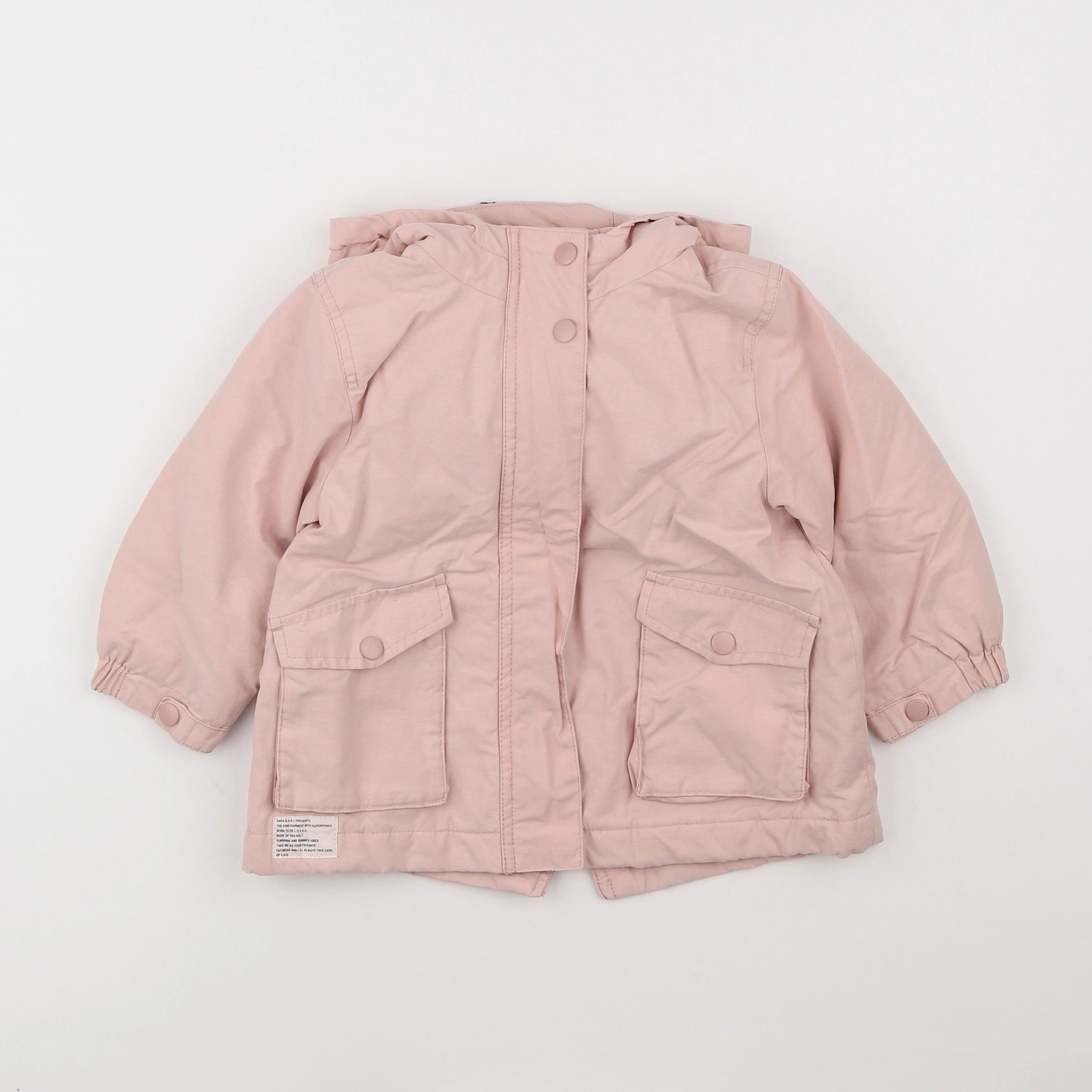 Zara - manteau imprimé au dos rose - 18 mois à 2 ans