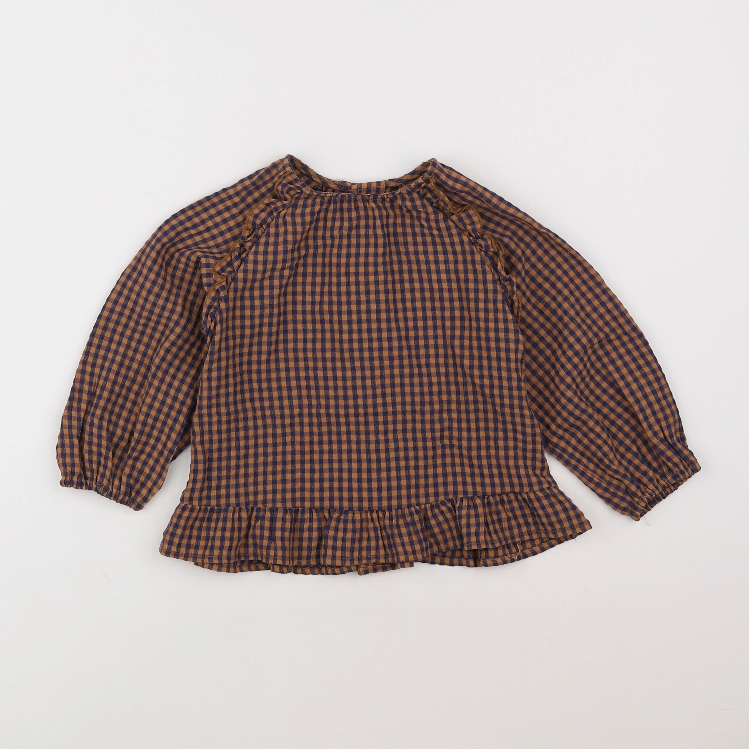 Zara - blouse marron, noir - 2/3 ans