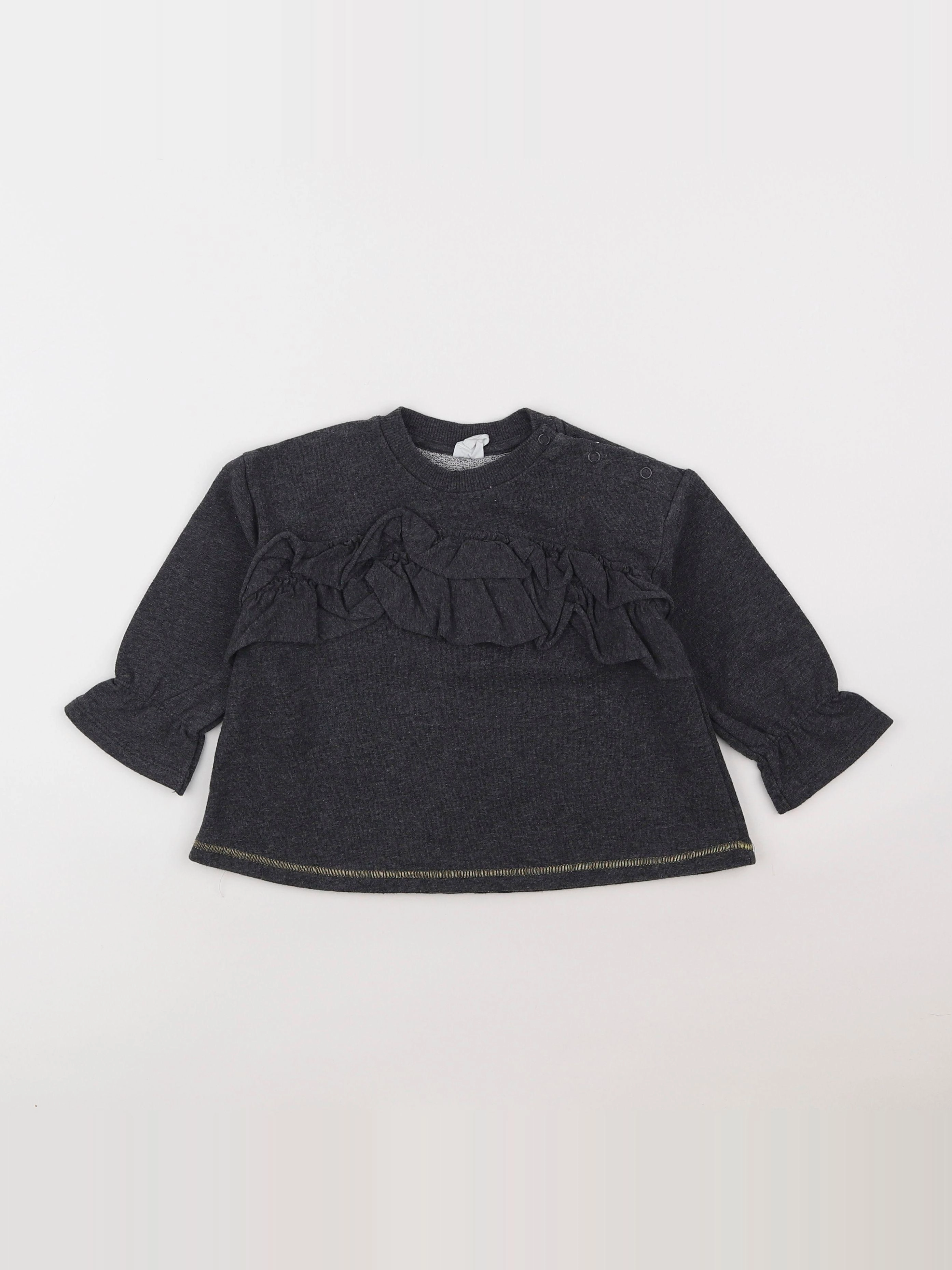 H&M - sweat gris - 12/18 mois