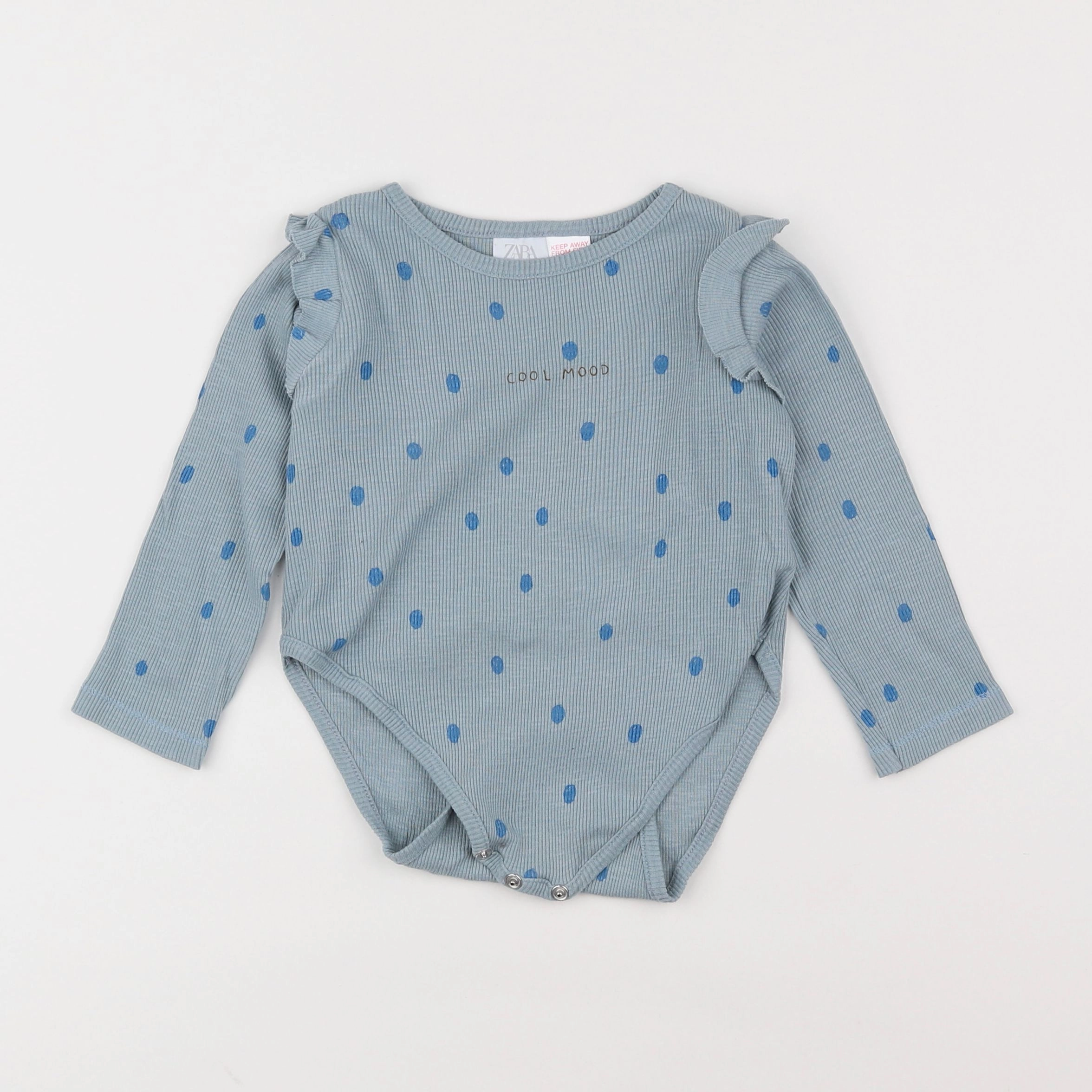 Zara - body tee-shirt bleu - 2/3 ans