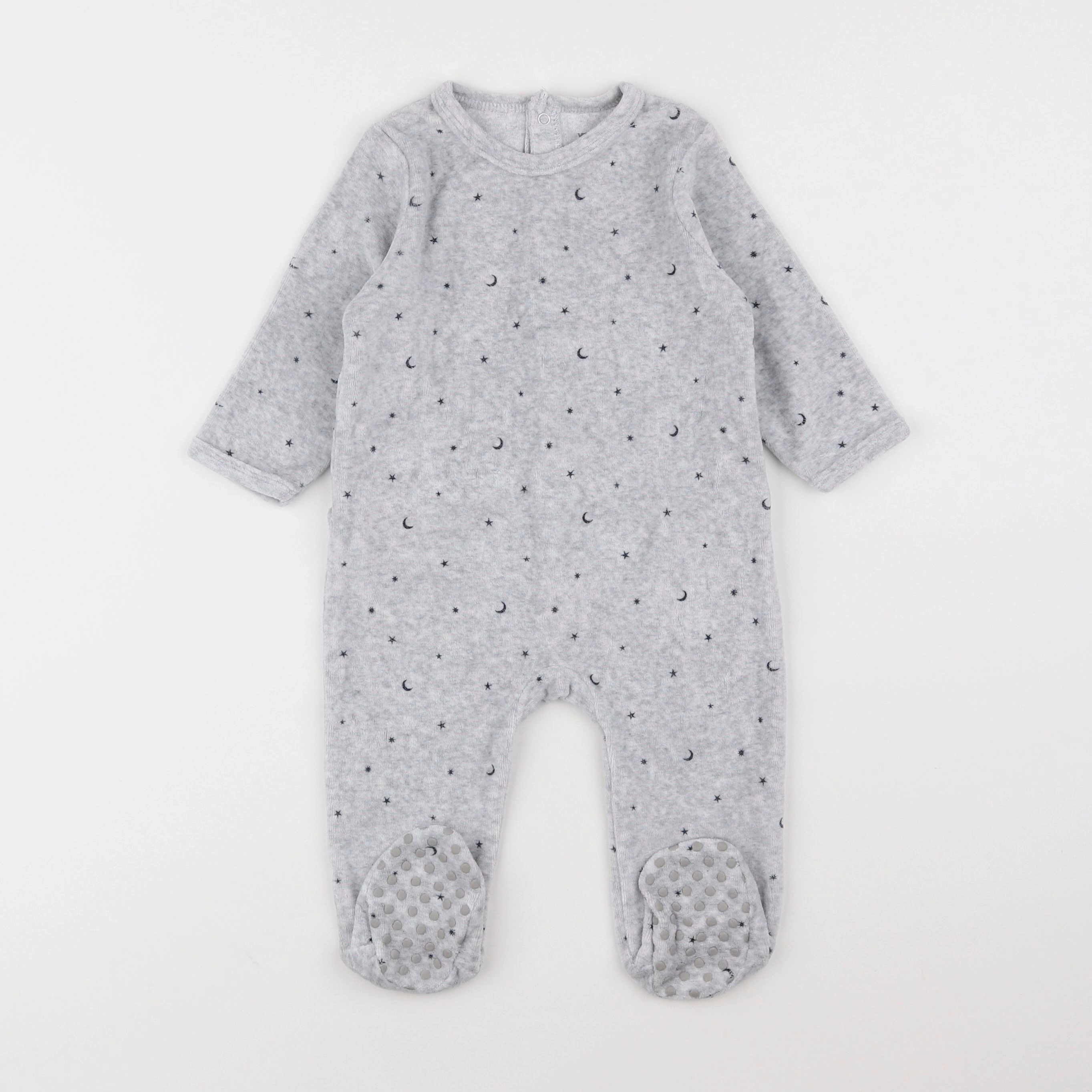 Vertbaudet - pyjama velours gris - 12 mois