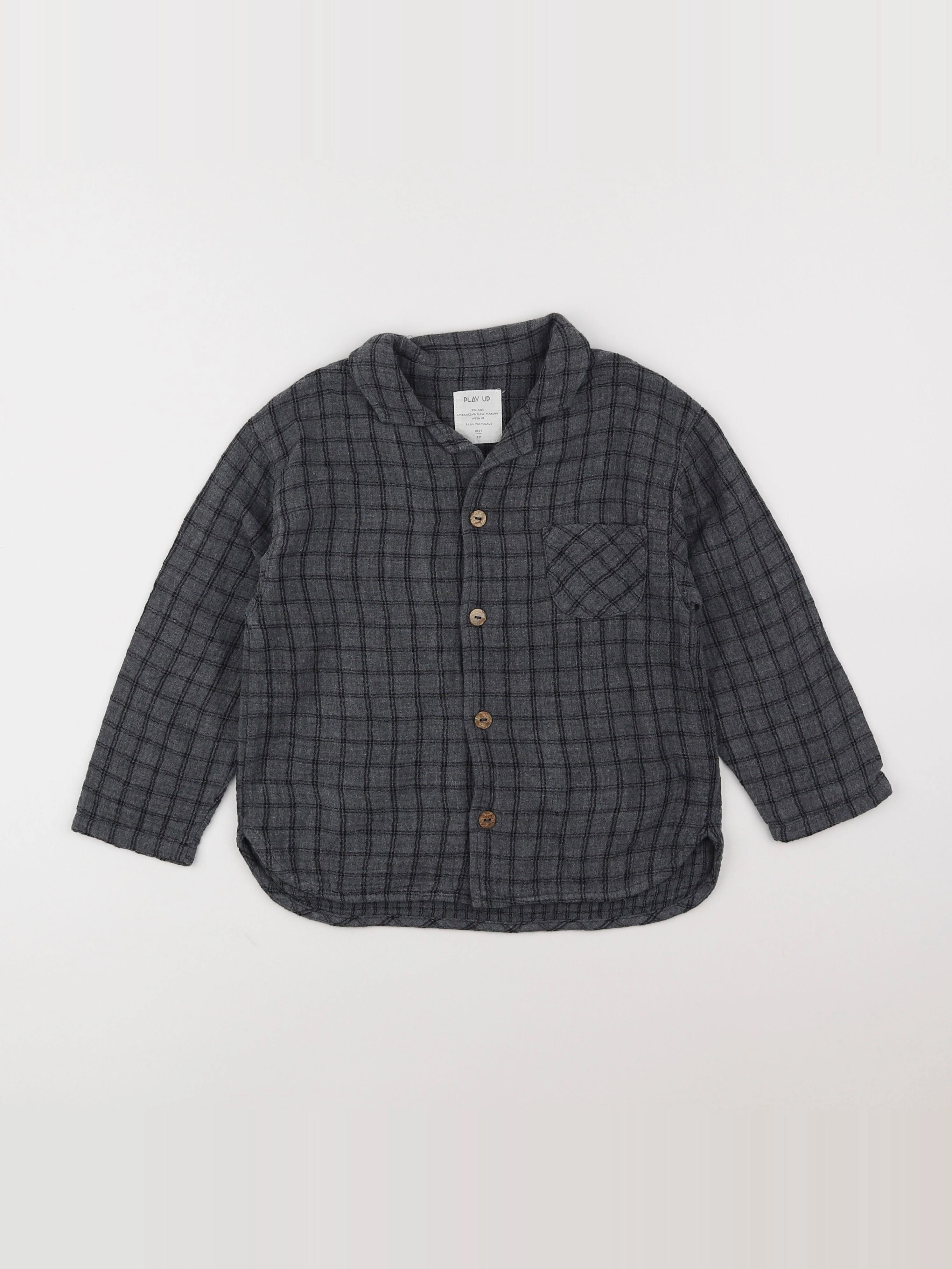 Play Up - chemise gris - 4 ans